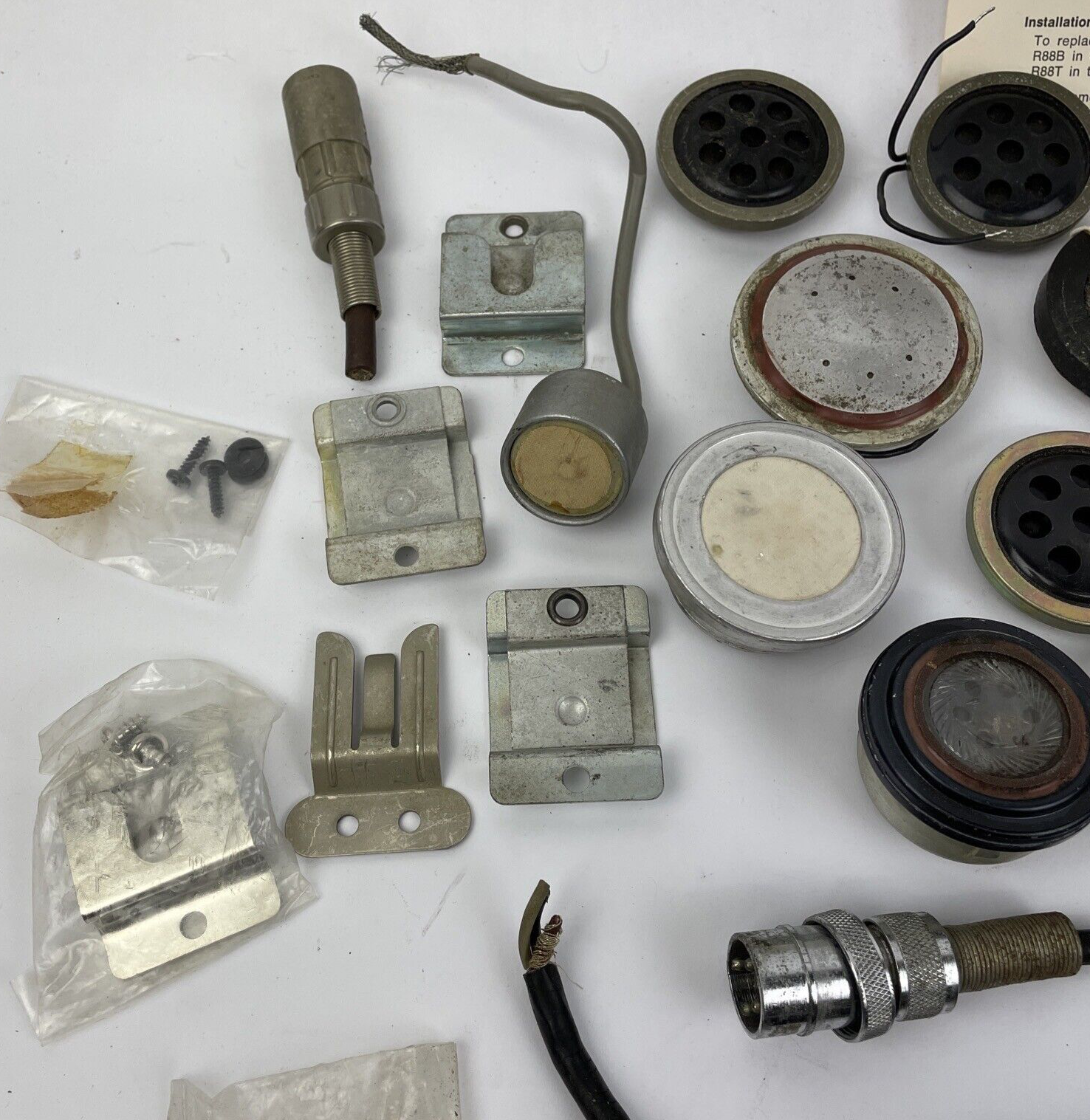Vintage Motorola SHURE Horn Speaker Microphone Parts Lot - LOOK