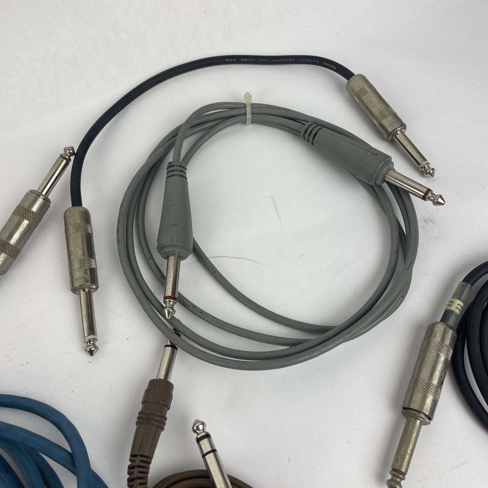 1/4" Mono Jack Male to 1 4" Mono Jack Male Cable Lot of 8 Assorted Lengths
