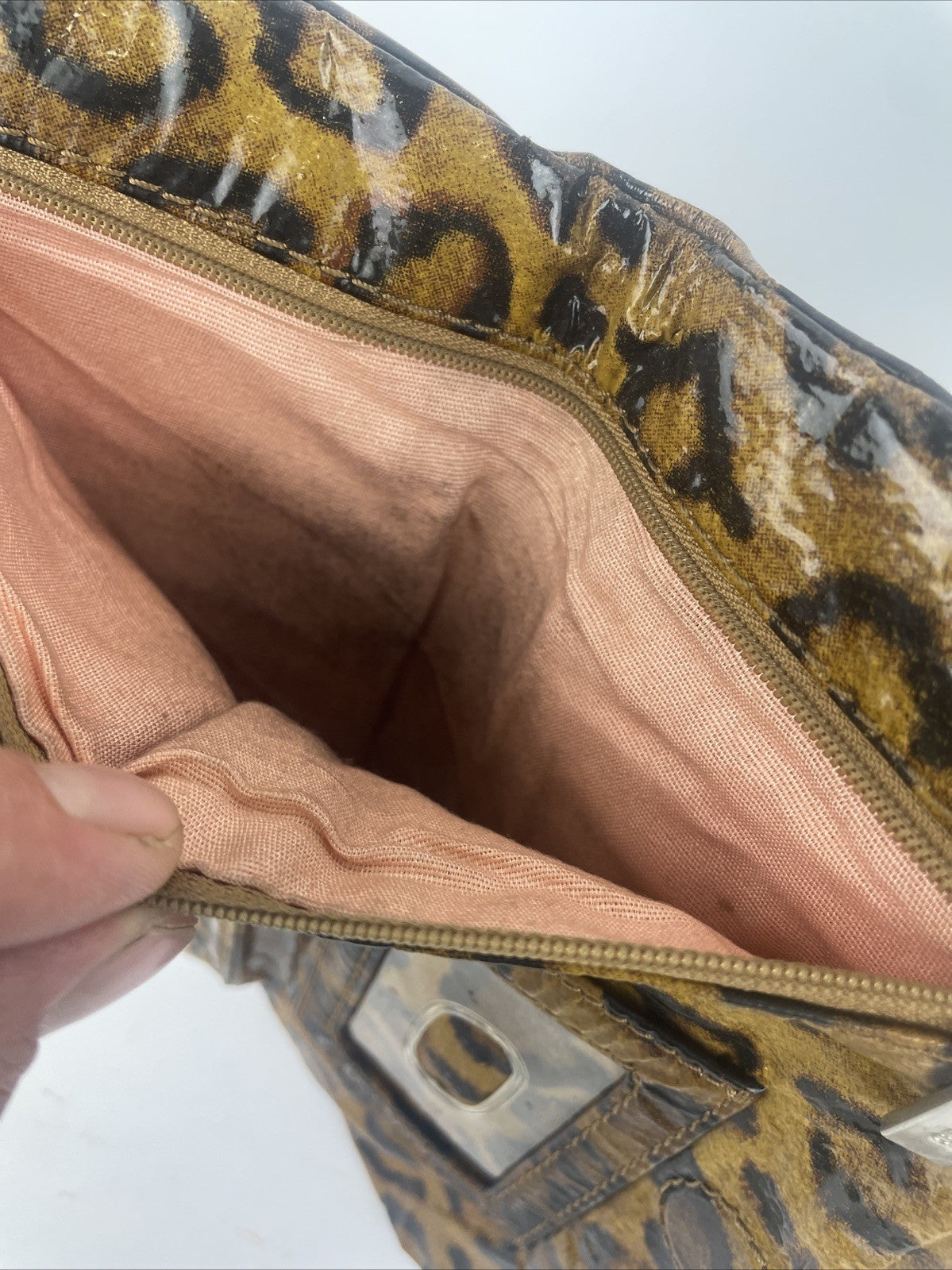 Hobo International Kiss Lock Metallic Leopard Cat Style Wallet Clutch - LOOK