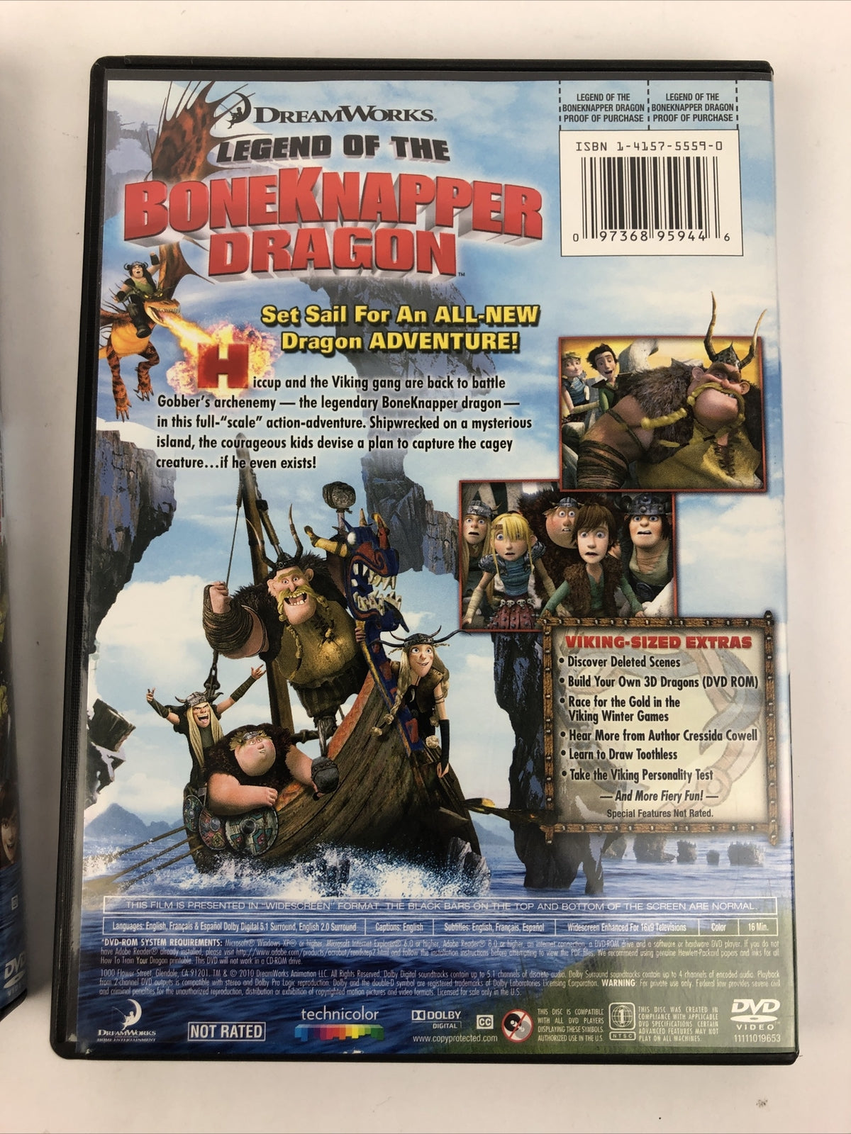 How to Train Your Dragon, Legend of the Boneknapper Dragon DVD, 2010 Mint Discs