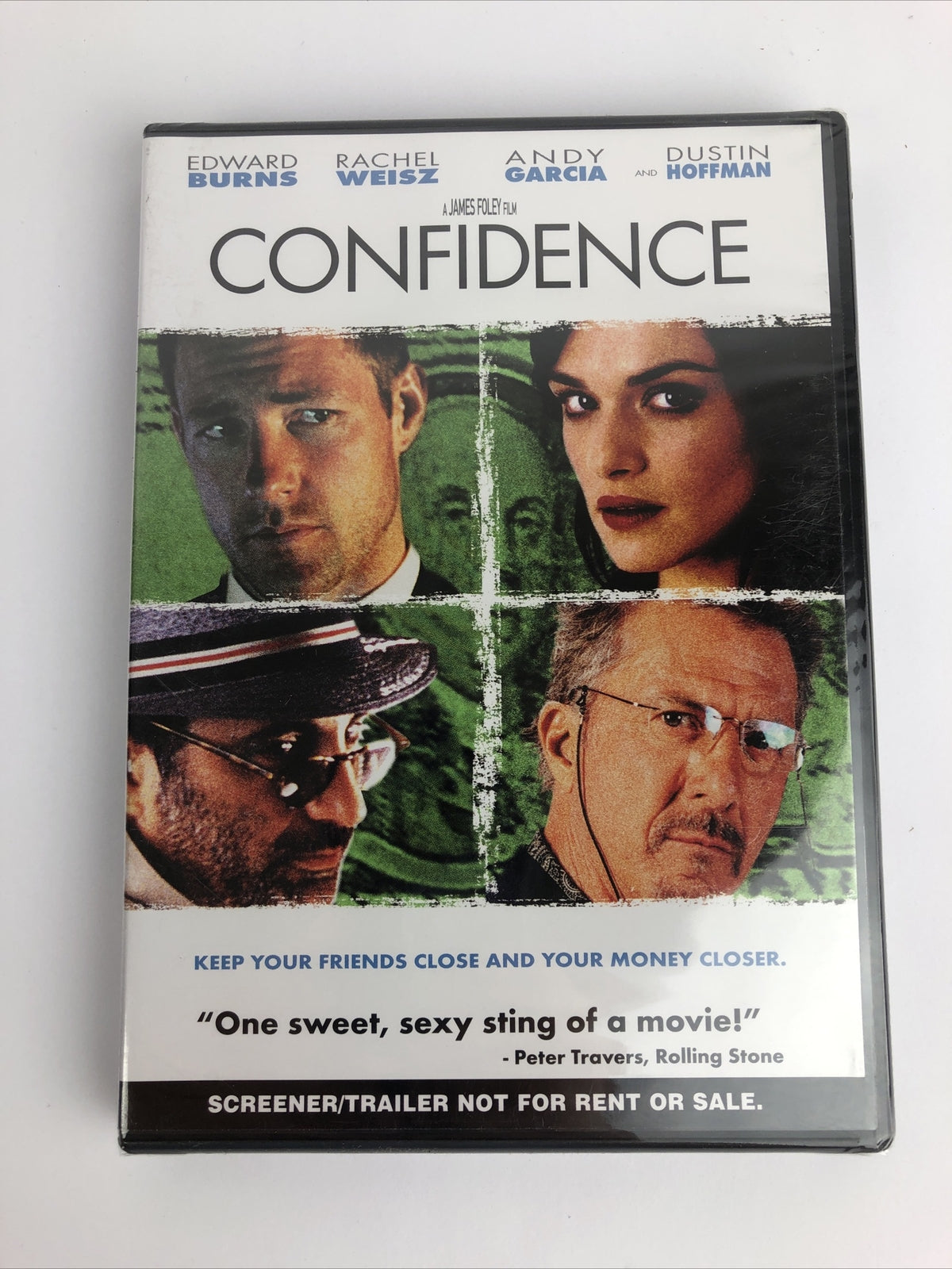 Confidence (DVD, 2003) Dustin Hoffman Edward Burns Andy Garcia Rachel Weisz NEW￼