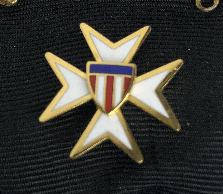 Vintage Ames Medal Masonic Iron Cross Pluribus Unum Riverside No. 28