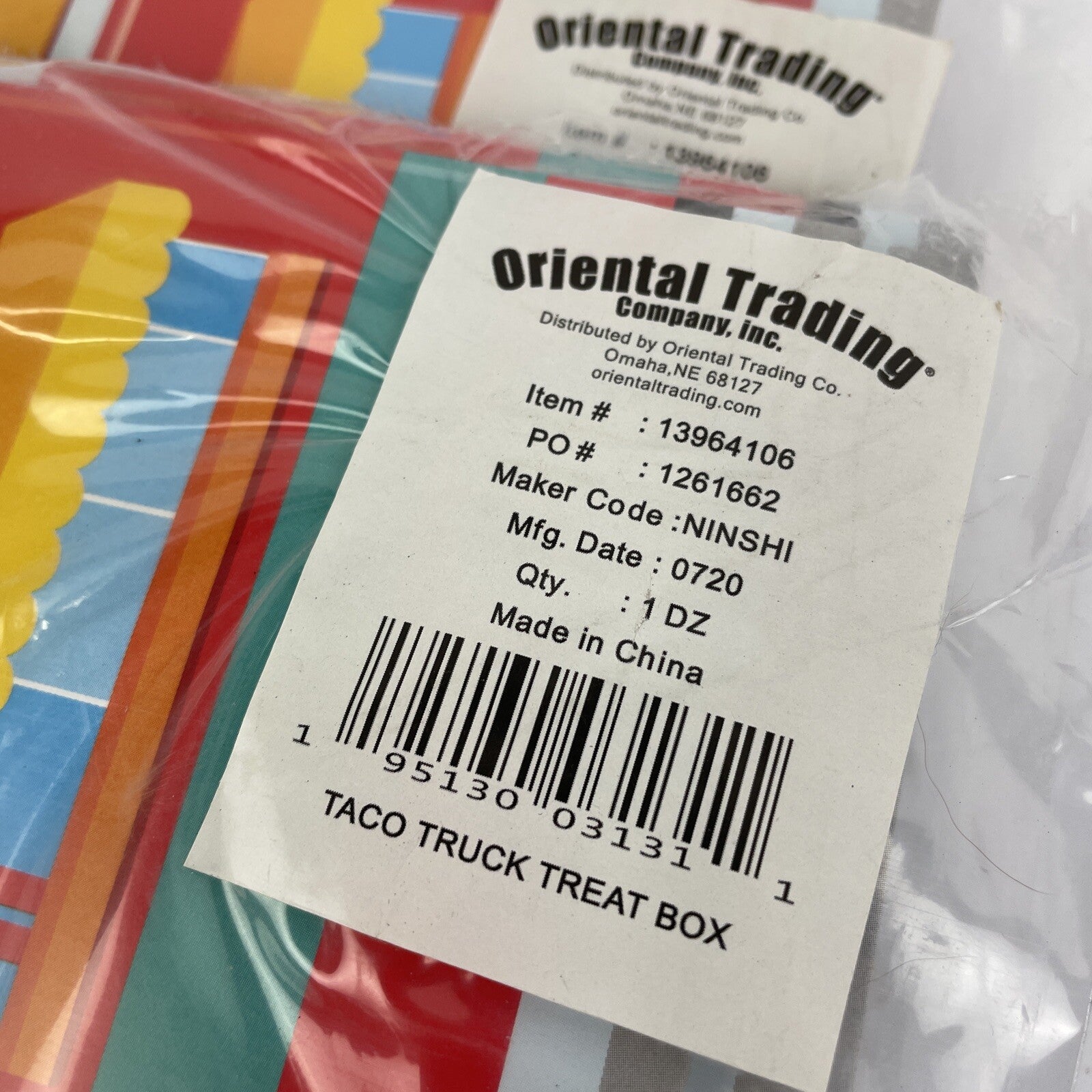 2 x Oriental Trading Taco Truck Treat Box, Party Supplies, 12 Pieces