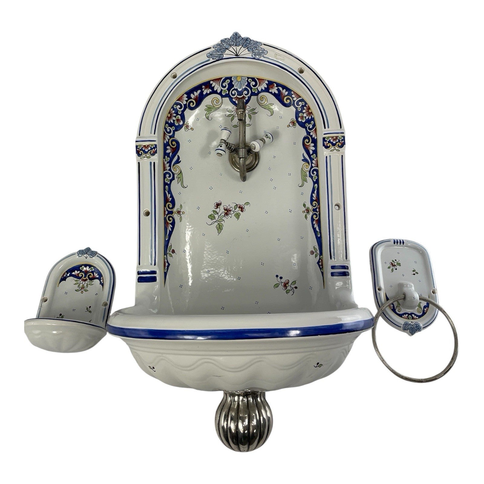 Herbeau Vieux Rouen Bathroom Sink Lavabo Niche Earthenware Wall Fountain