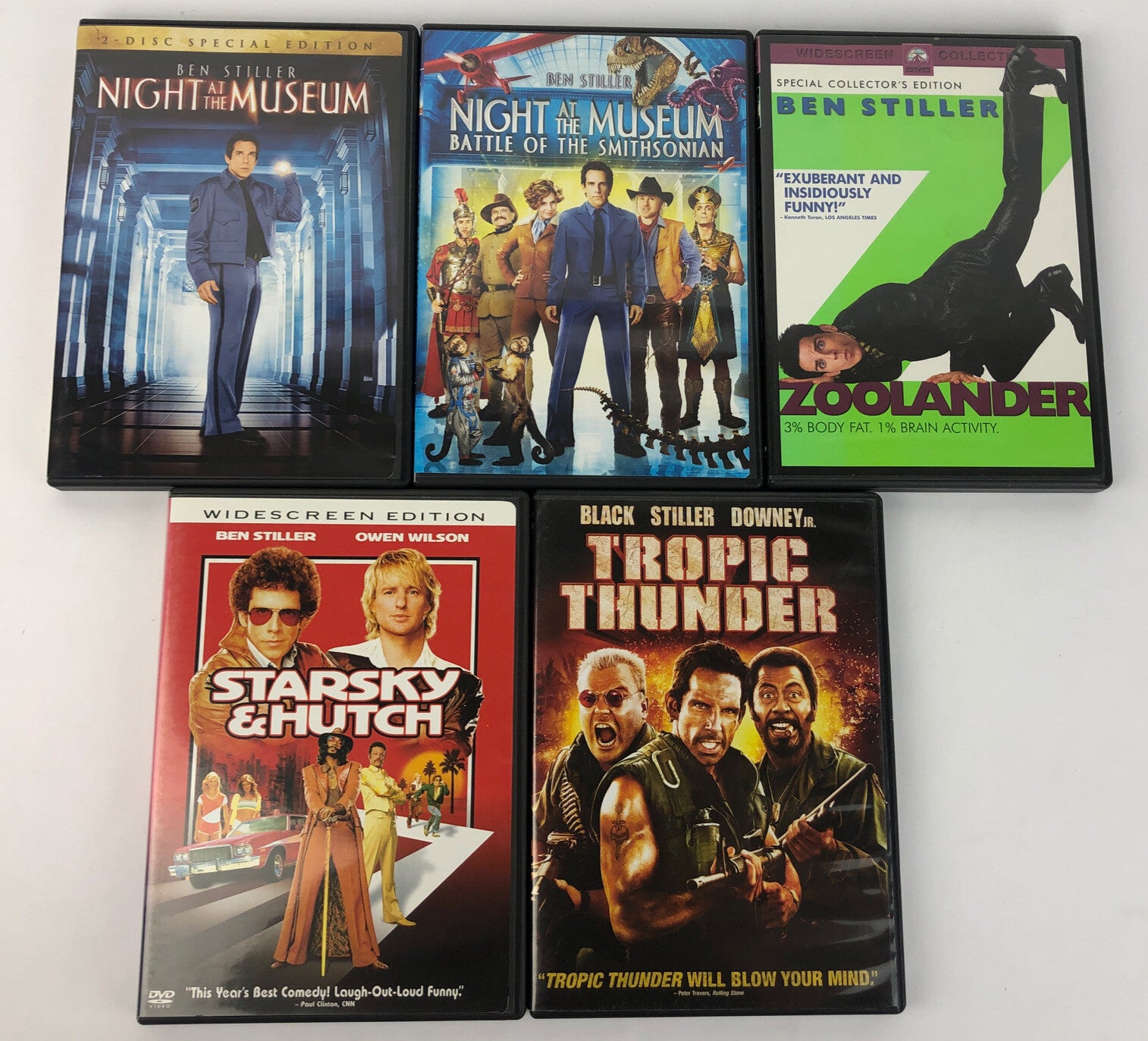 Ben Stiller - Lot of 5 DVDs, ZOOLANDER * Tropic Thunder * Starsky & Hutch ++