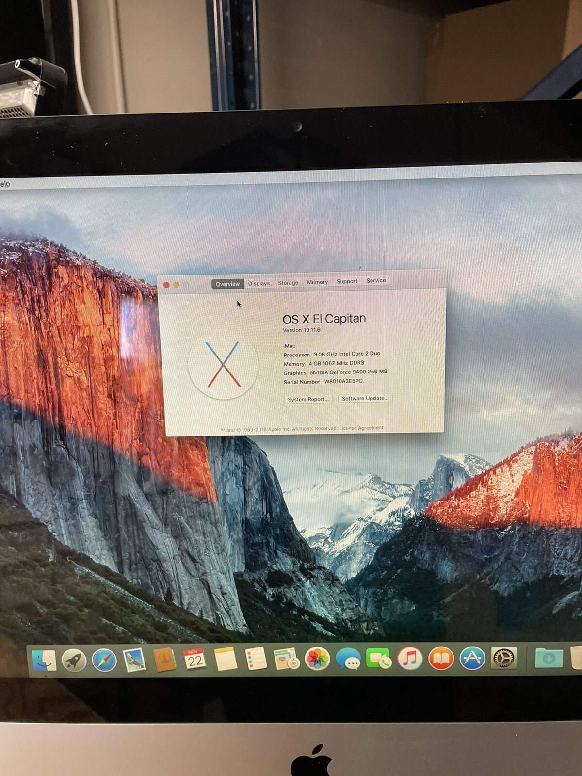 Apple iMac 21.5" Desktop Intel Core i3 3.06GHz 4GB RAM 500GB HDD A1311