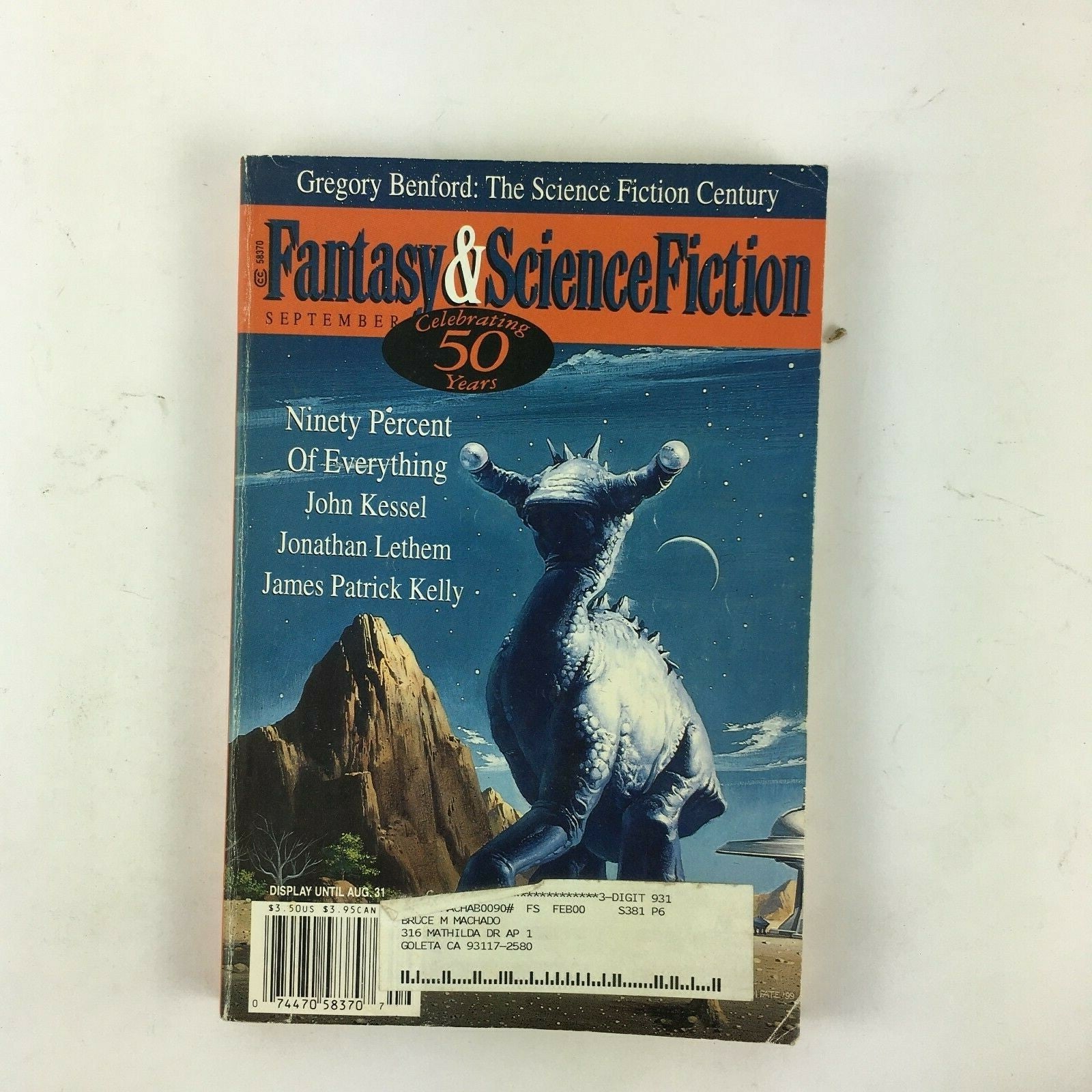 Sep Fantasy & Science Fiction Magazine Ninety Percent of Everything John Kessel