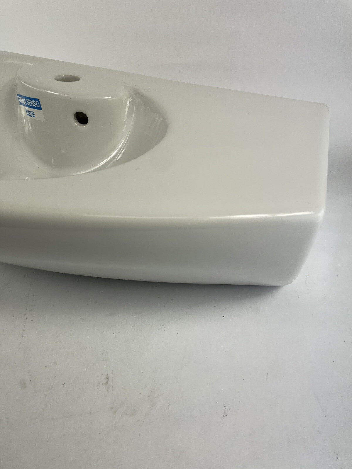 Roca DAMA SENSO-COMPACT Angular washbasin 27" x 17" White Porcelain vessel sink.