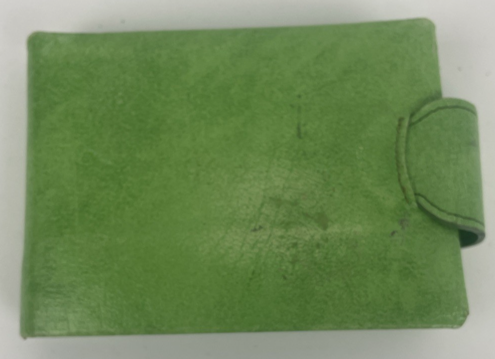 Vintage Princess Gardner Green Leather French Purse Bifold Wallet