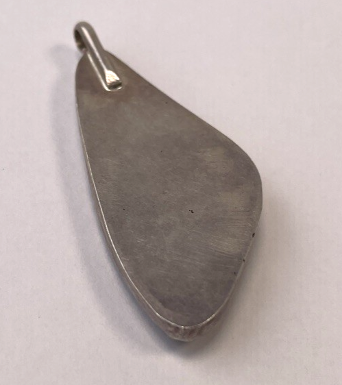 Native American Navajo Sterling Silver 925 Mother of Pearl Necklace Pendant 1.7"