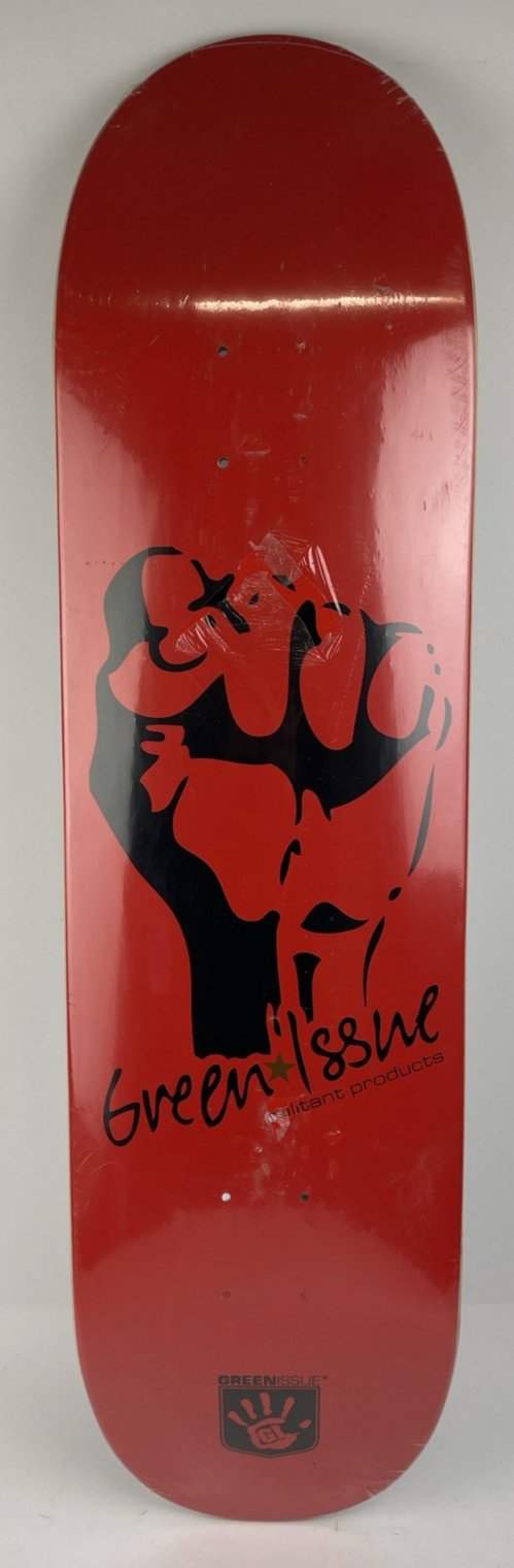 GREEN ISSUE Skateboards Black Fist Militant Products Skateboard Deck 8.5" - LOOK