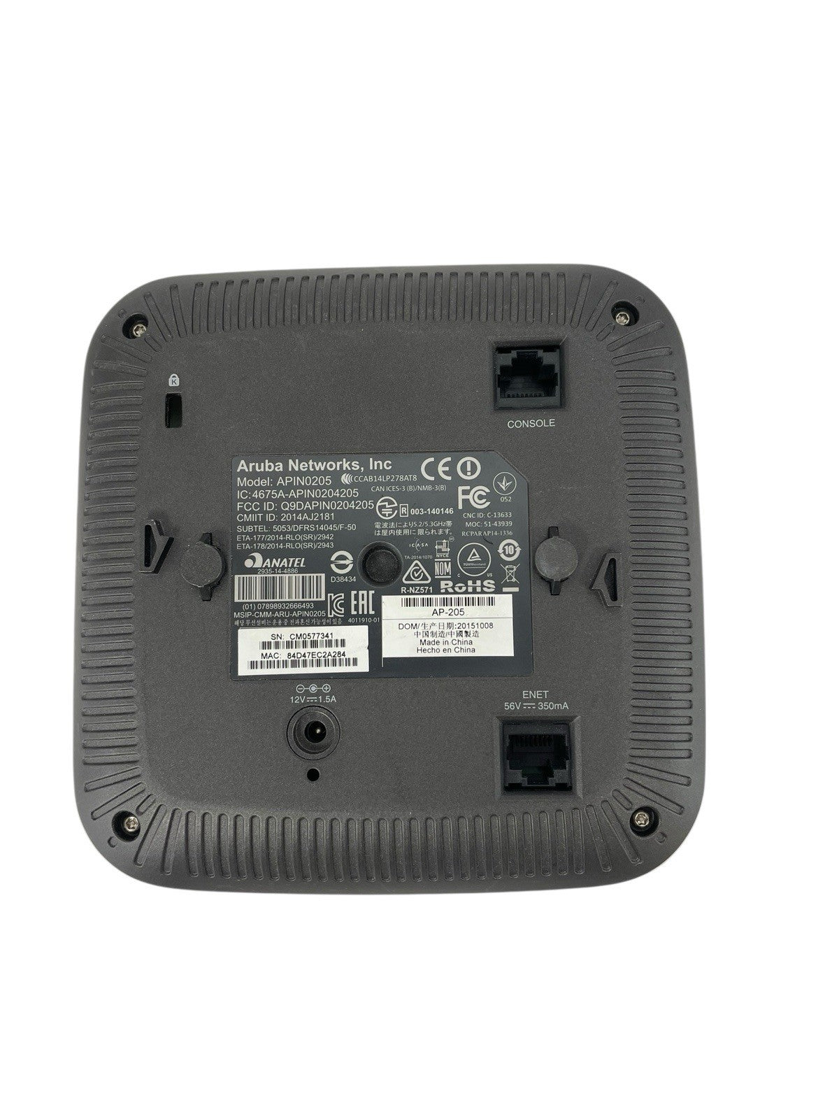 Aruba Networks APIN0225 Instant Wireless Access Point P/N: IAP-205-US Tested