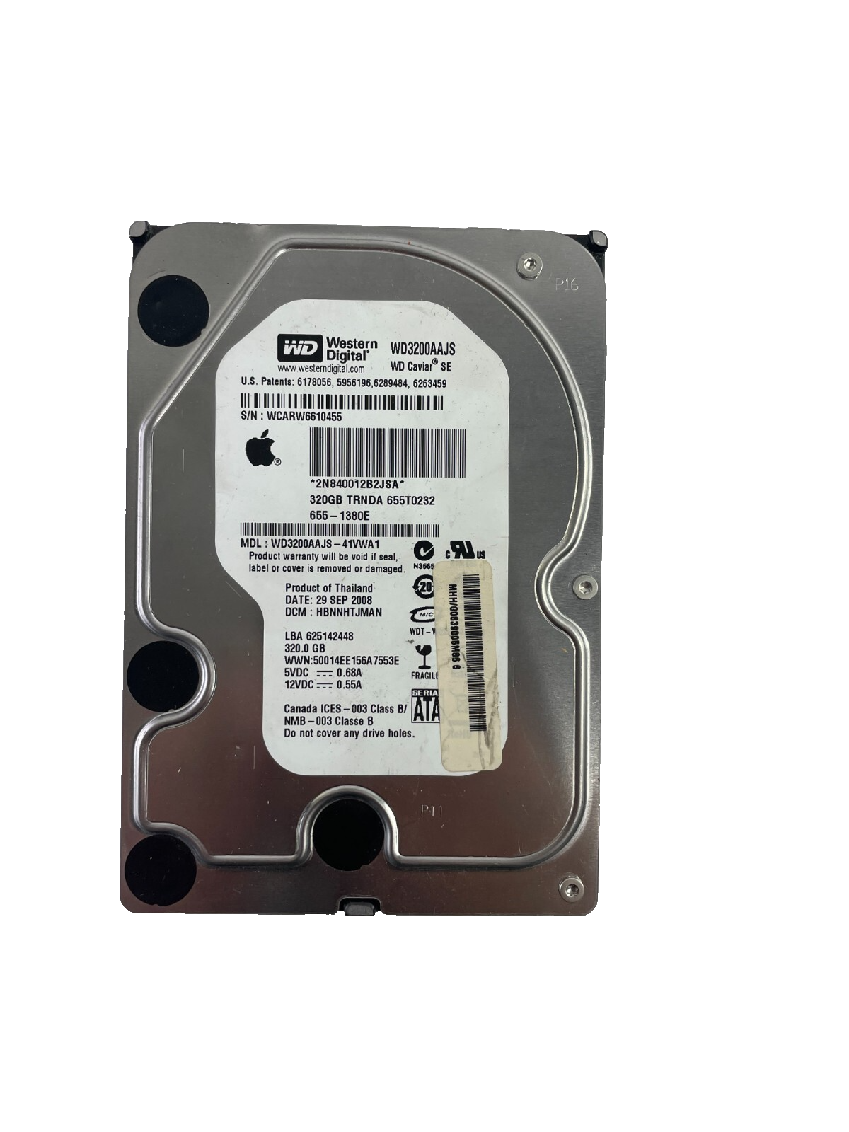 Western Digital Caviar Model WD3200AAJS - 41VWA1 320GB Internal Drive Cache 8MB