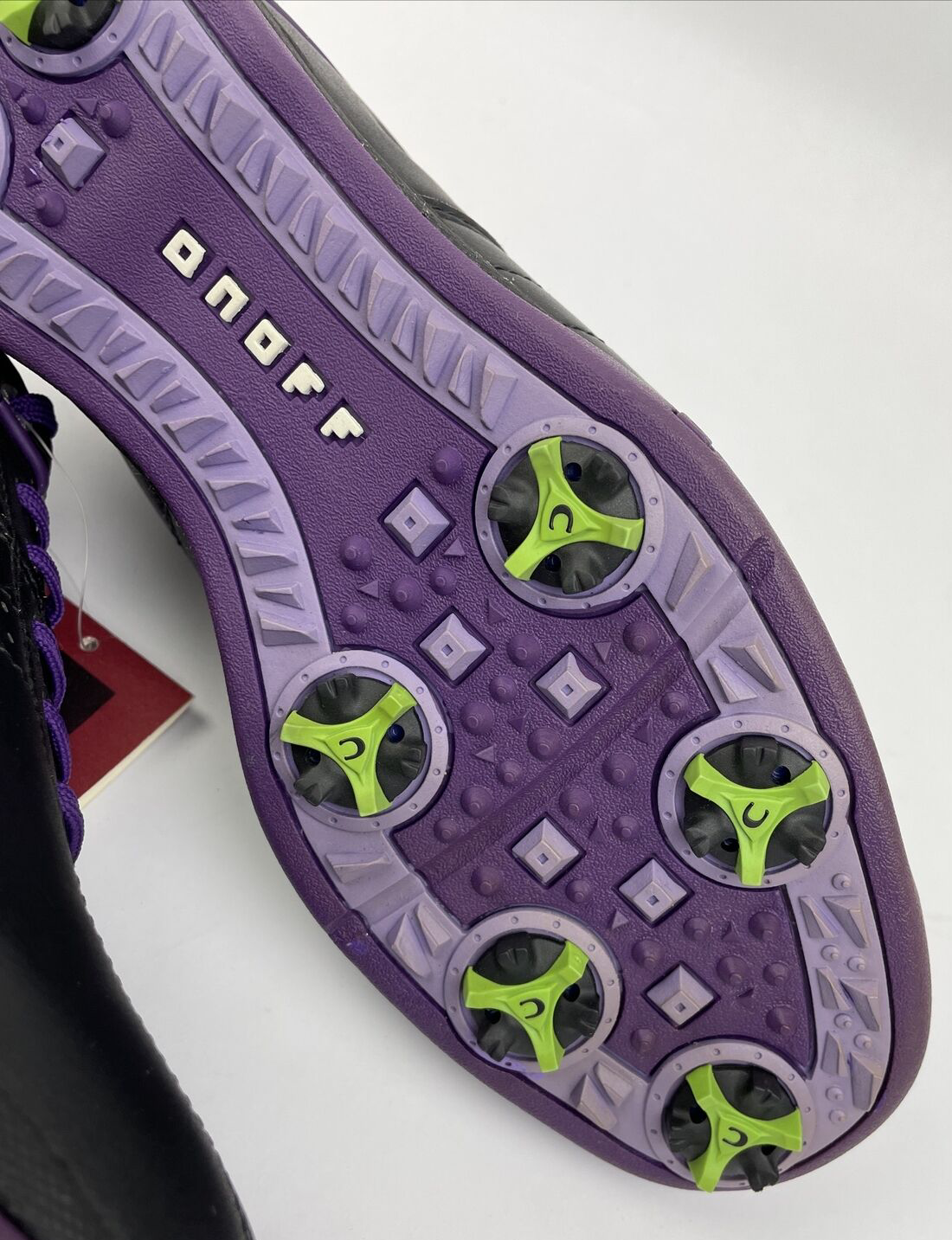 ONOFF Hard Spike Golf Shoes OS7114 black purple size 24.5 US 8 rare golf footwear