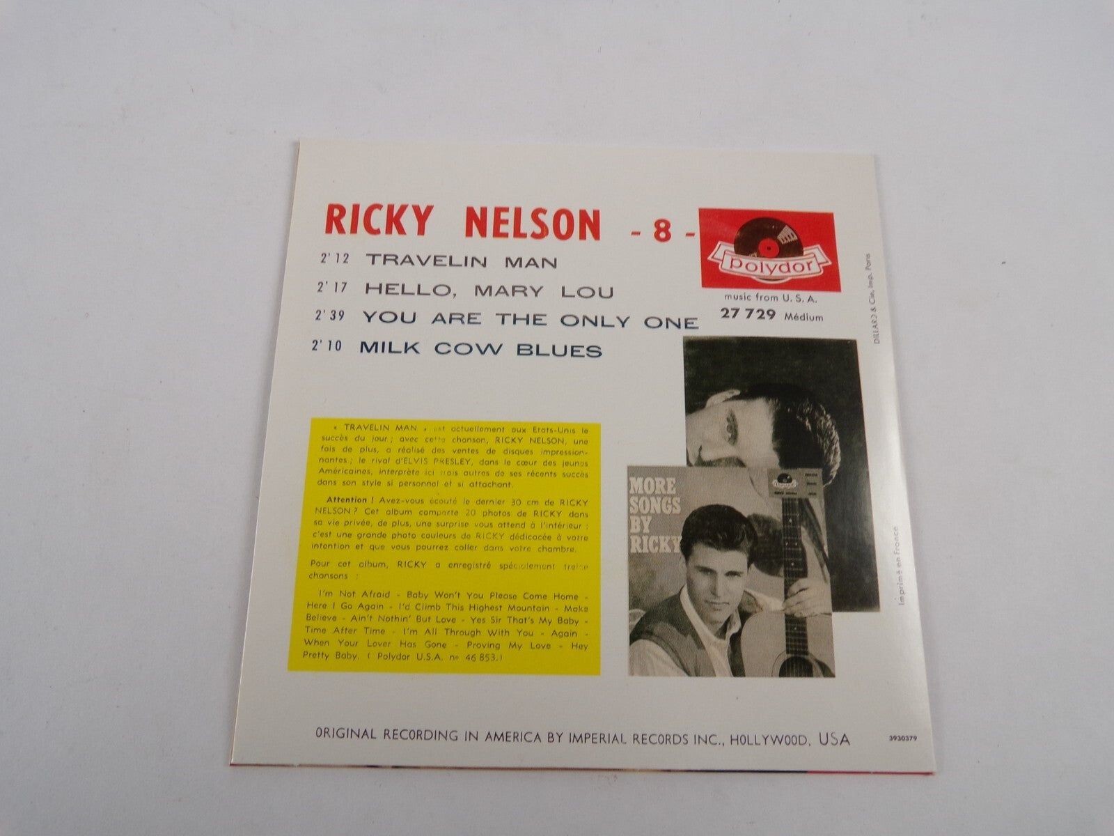 Travelin Man Hello Mary Lou Ricky Nelson You Are The Only One Travelin Man CD#60
