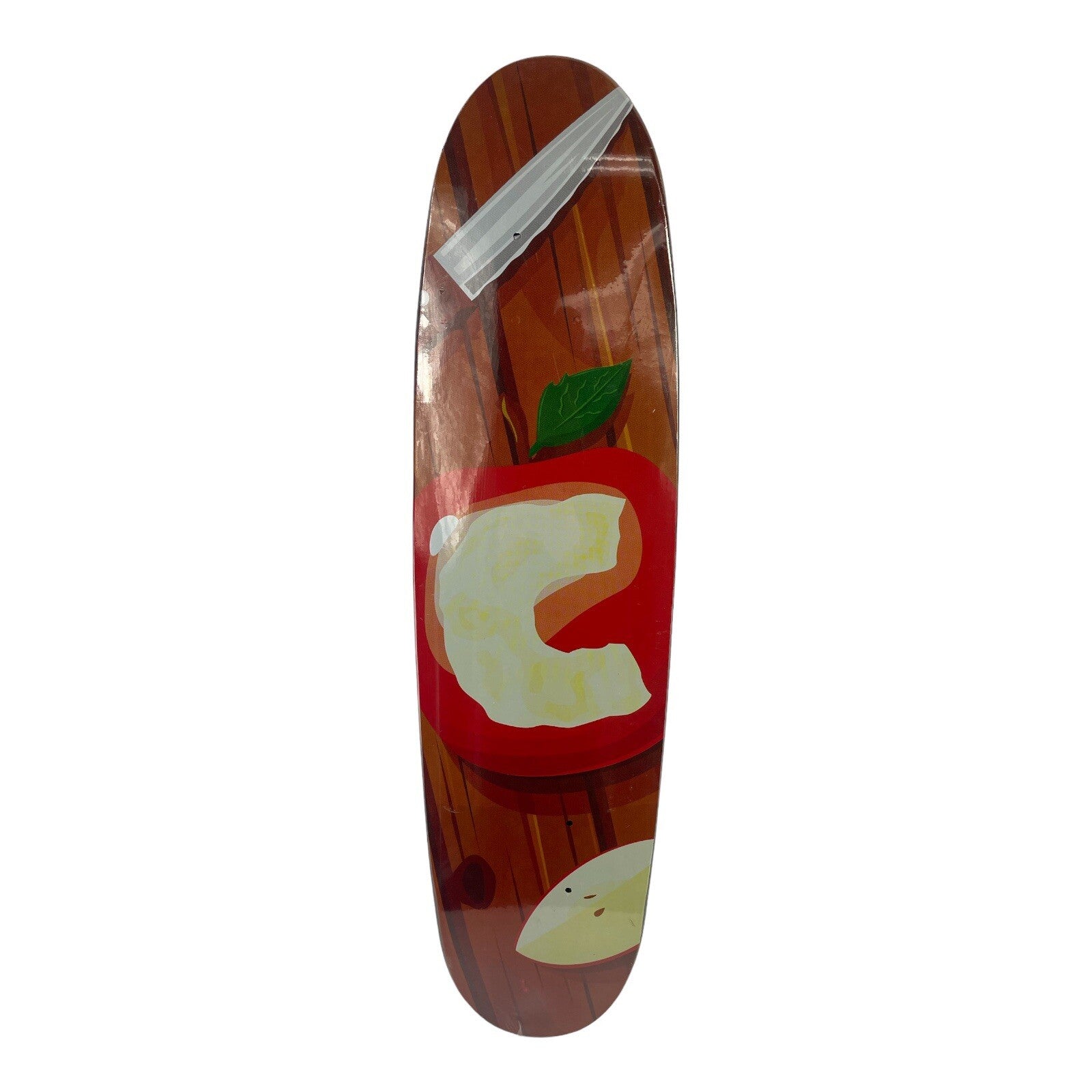 Black C Apple old school cruiser skateboard deck 7.25 x 29 inches made from 7-ply hard rock Canadian maple.