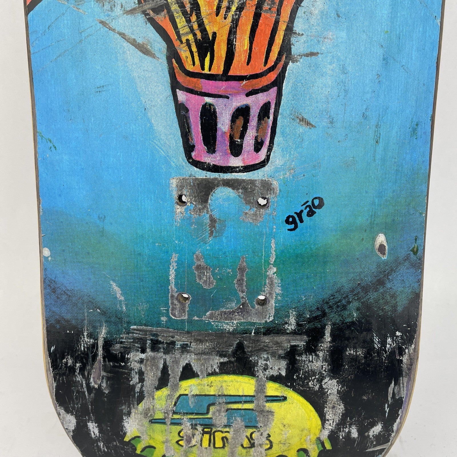Vintage SIMS Skateboards Wolnei De Santos Skateboard Pro Model USED 8.5"x 32"
