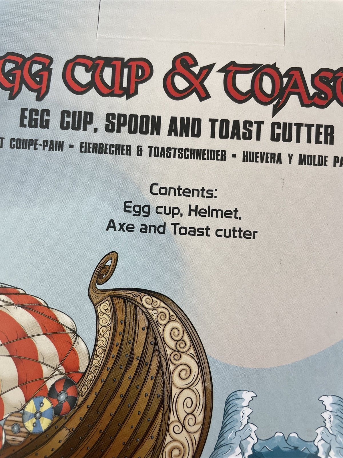 noki " VIKING RAGNAR " EGG CUP & TOAST CUTTER w AXE New In Box - RARE