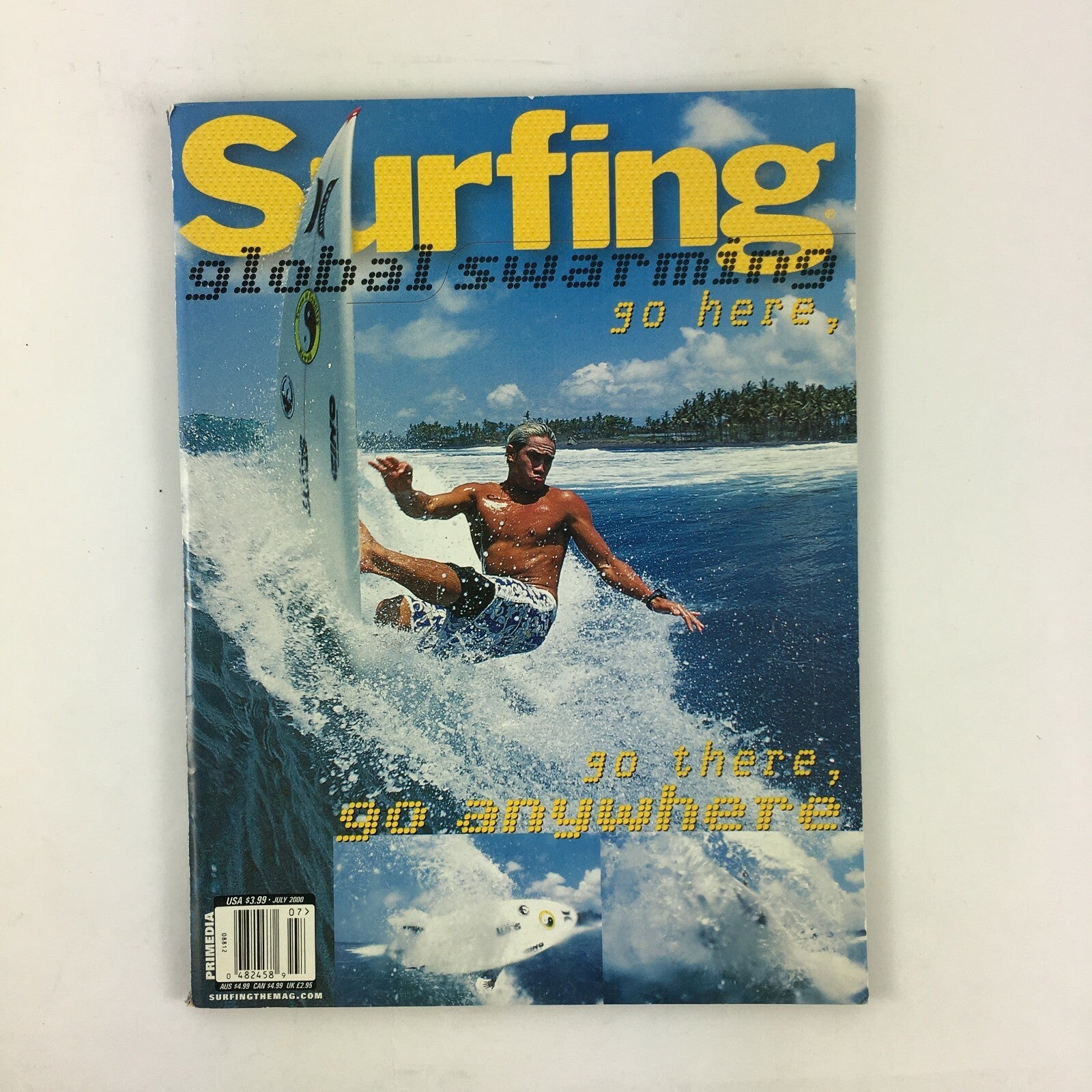 July 2000 Surfing Magazine global swarming go here go there,go anywhere..
