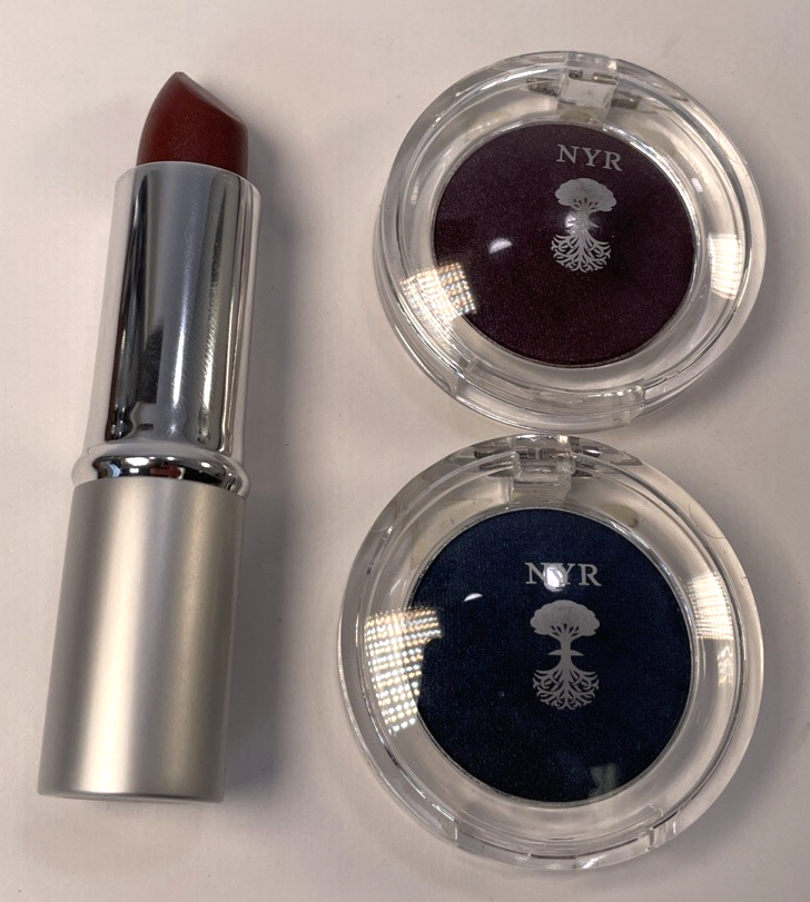 3 Neal's Yard Remedies 2 x Mineral Pressed Eyeshadow and 1 x PLUM Lipstick