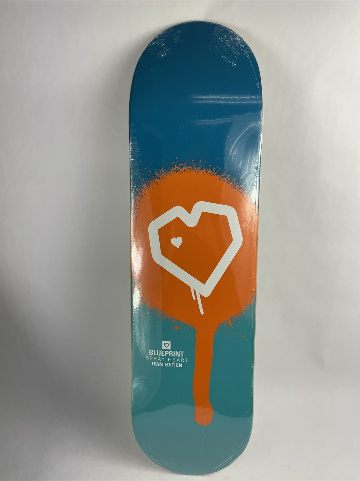 BLUEPRINT skateboards deck 8.5" RARE quality Spray Heart Orange Blue