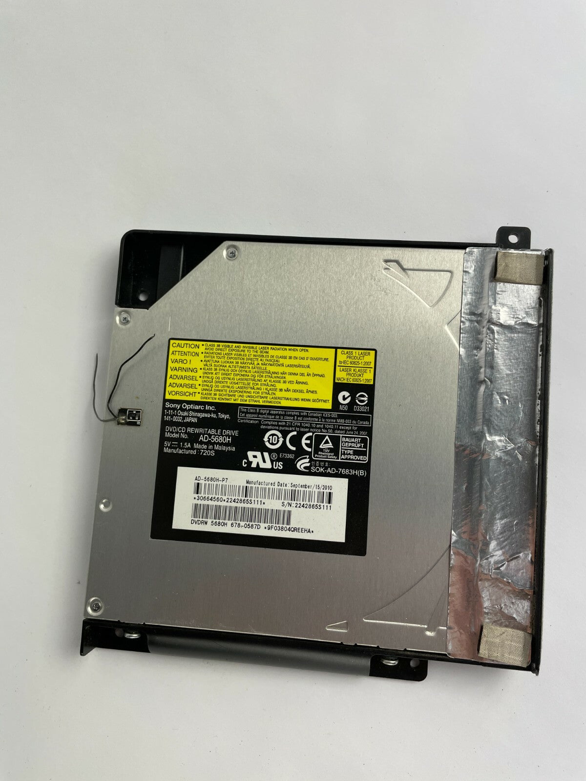 Genuine Sony AD-5680H DVD/CD Drive Class1 Laser Product 5 V 1.5 A Internal Drive