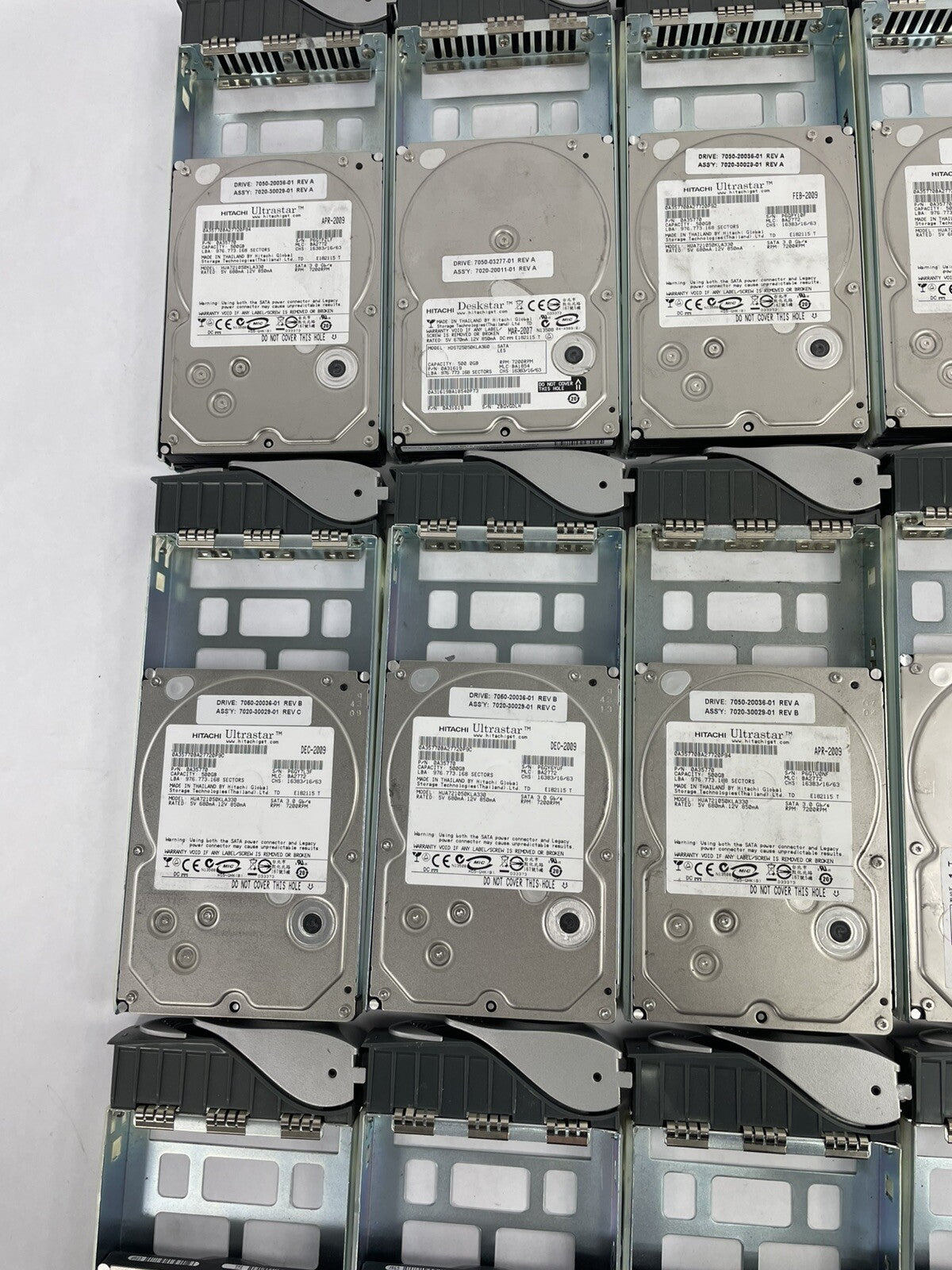 Lot of 15 Hitachi Ultrastar 500GB Desktop HDD 3.5" SATA 7200 RPM 16MB Cache