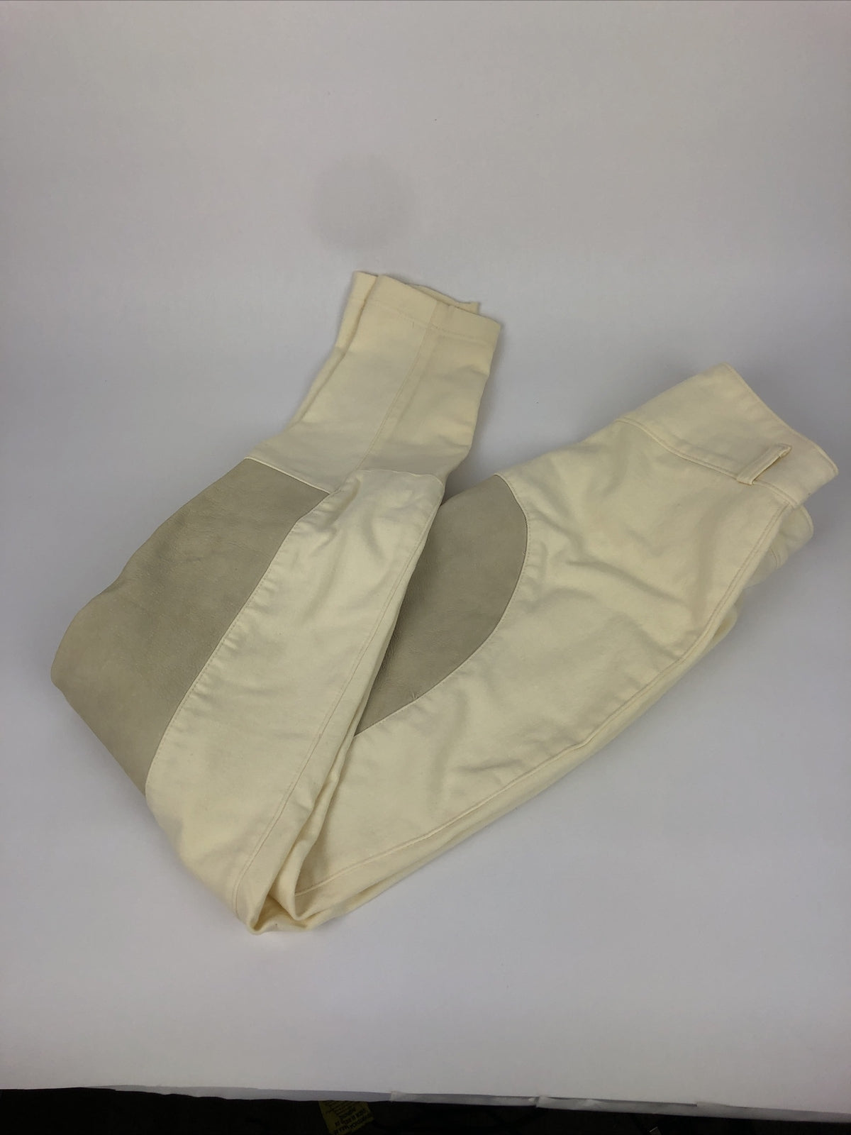EQUI Wear Women’s Leather Knee Patch Breech Riding Pants Equestrian Cream Sz 30