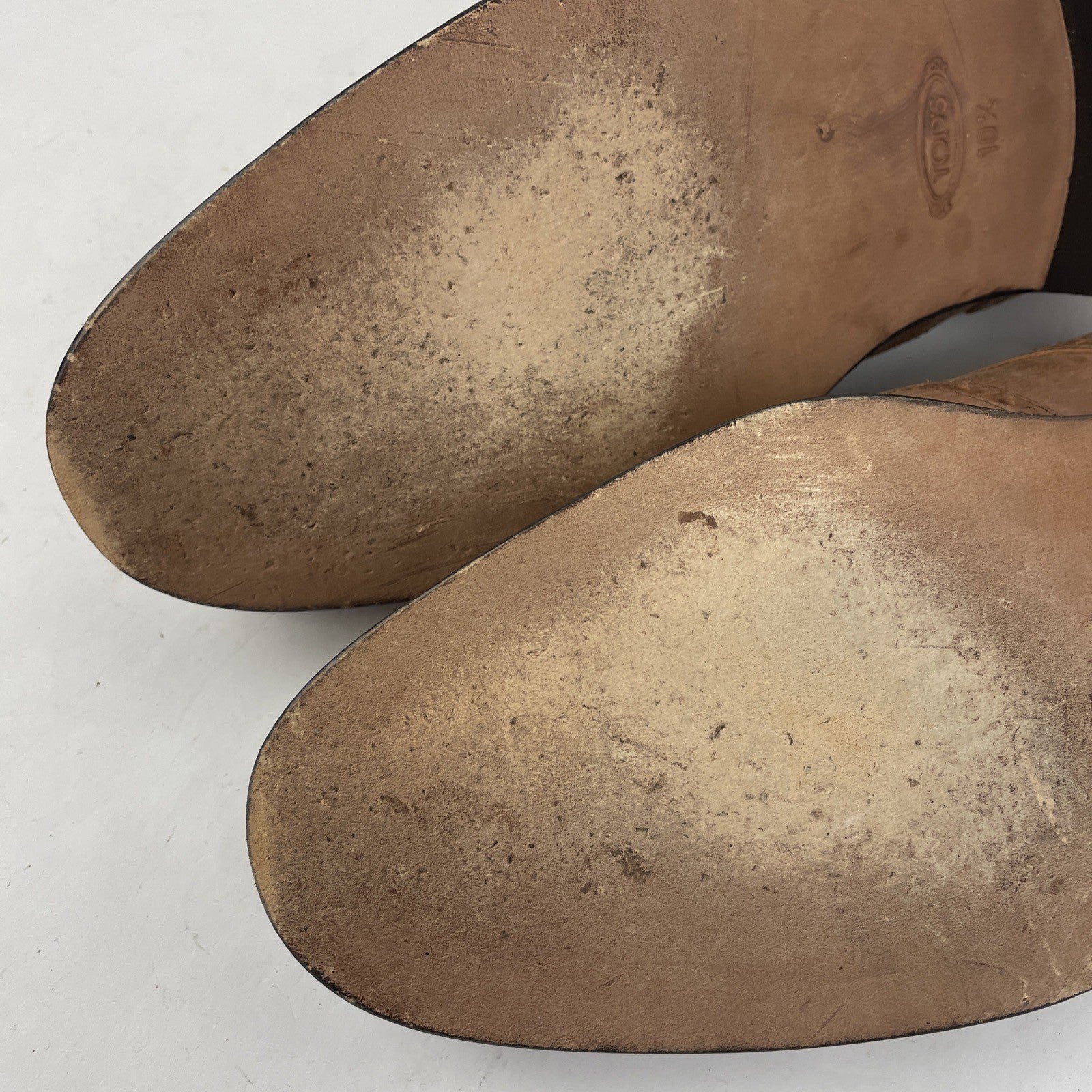 Tods Wingtip Dress Shoes Light Brown Size 10.5 Leather Soles Made in Italy VGC