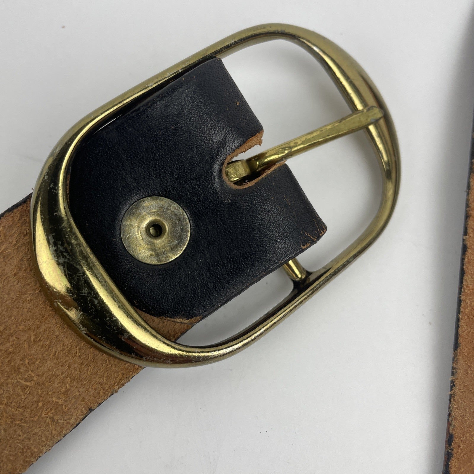 Vintage Jack Daniel’s Old Time Whiskey Brown Leather Embossed Belt w BUCKLE 34*