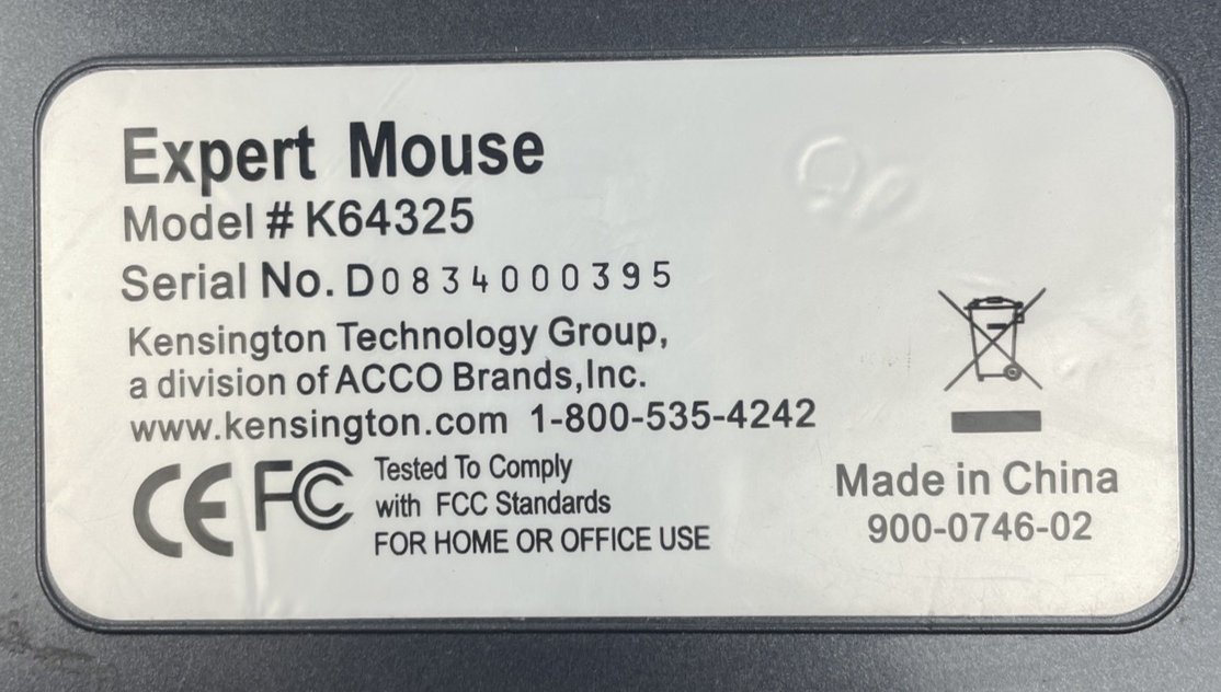 Kensington K64325 USB 2.0 Wired Expert Trackball Mouse w/ Pad - LOOK