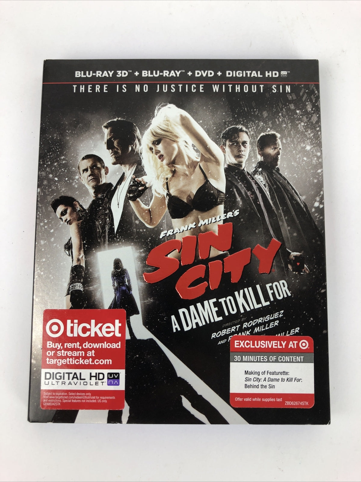 Sin City: A Dame to Kill For (Blu-ray 3D) w/ Slipcover, Mint Discs Guaranteed