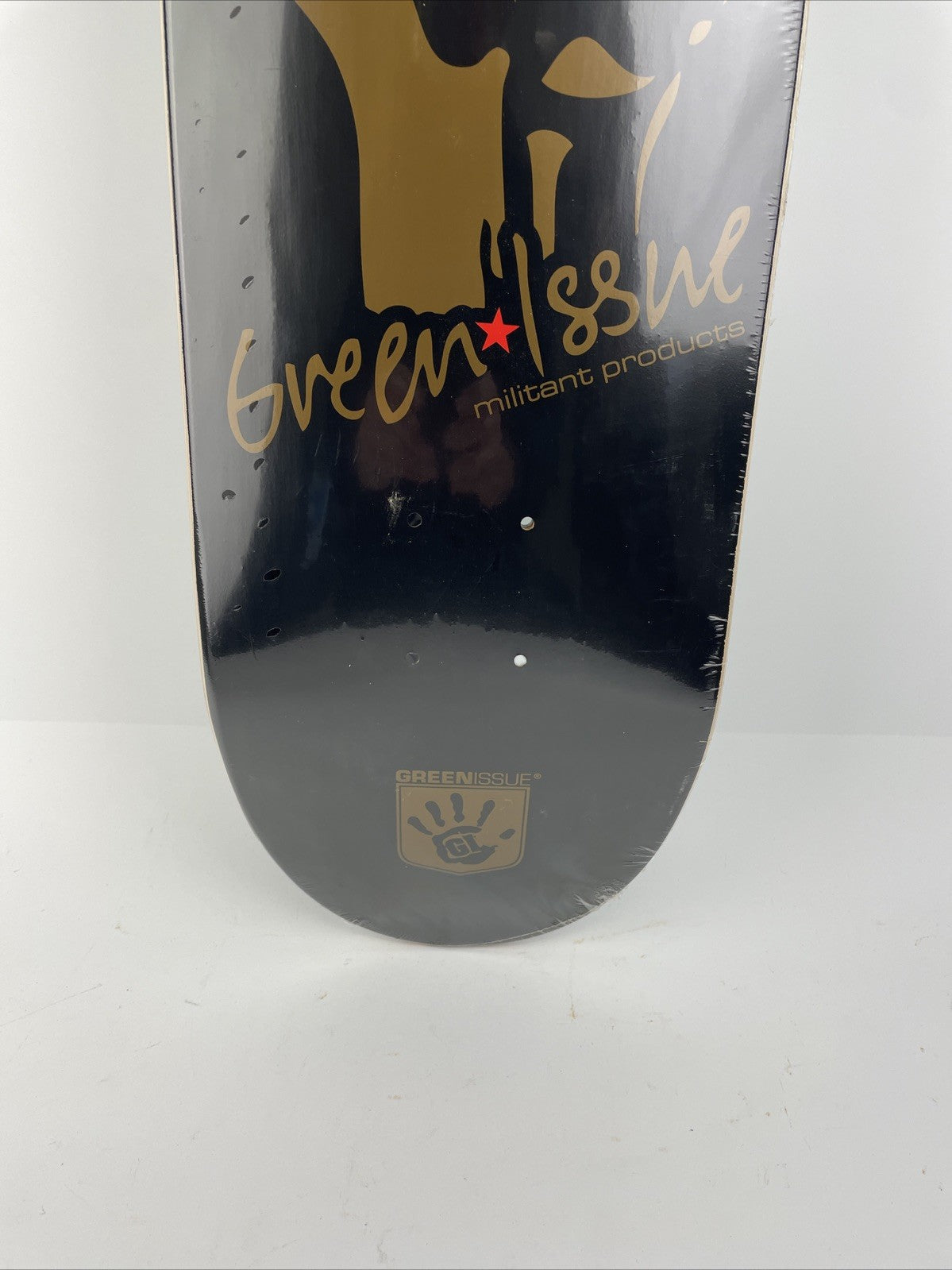 GREEN ISSUE Skateboards Gold Fist Militant Products Skateboard Deck 8.25" - Rare