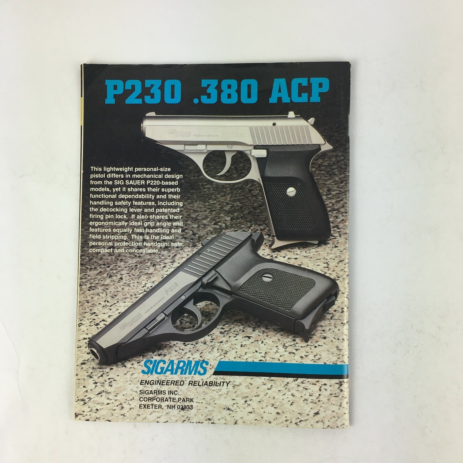 December 1995 American Rifleman Magazines SIG P239 Compact 9mm Dope Bag .270