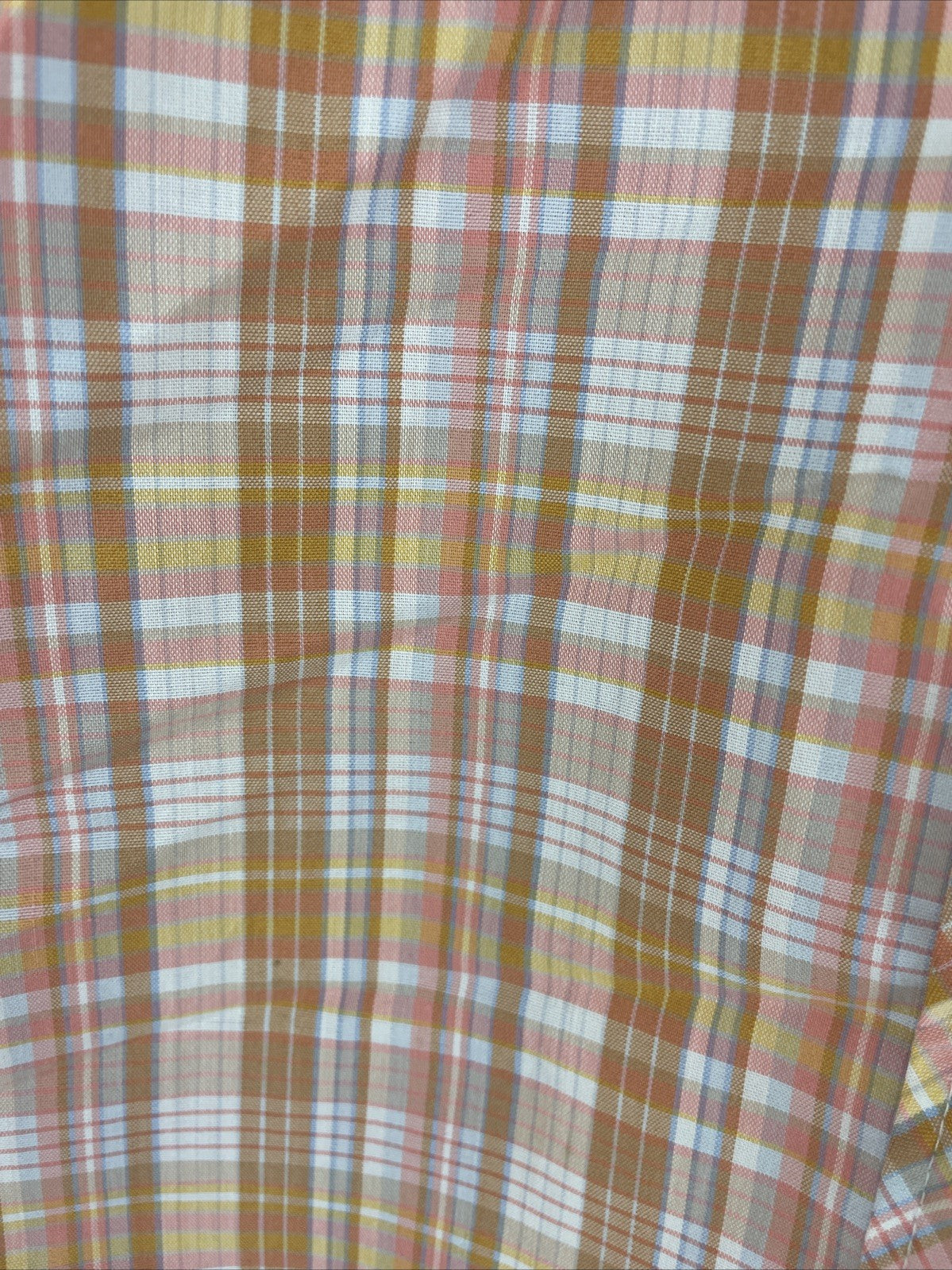 Vintage 70s Ely Glad Rags Long Sleeve Button Sz 7/8 Orange Plaid Western Styles