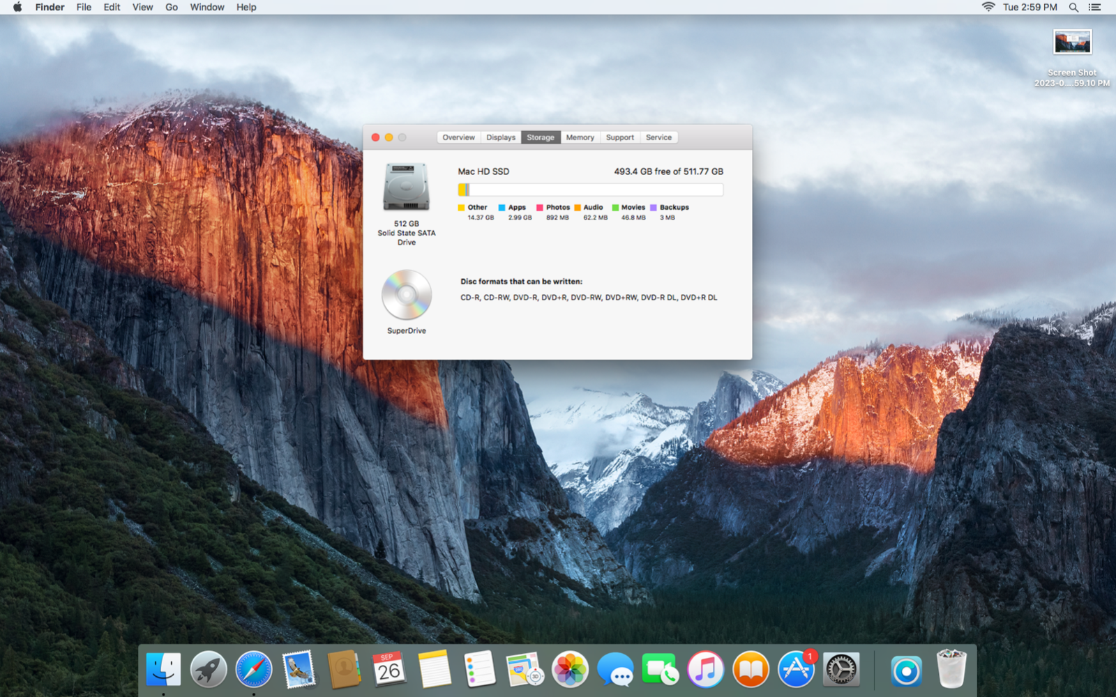 Apple A1224 Imac 20" Intel 2.0 GHz Core 2 Duo 3GB Ram 500GB SSD Hard drive