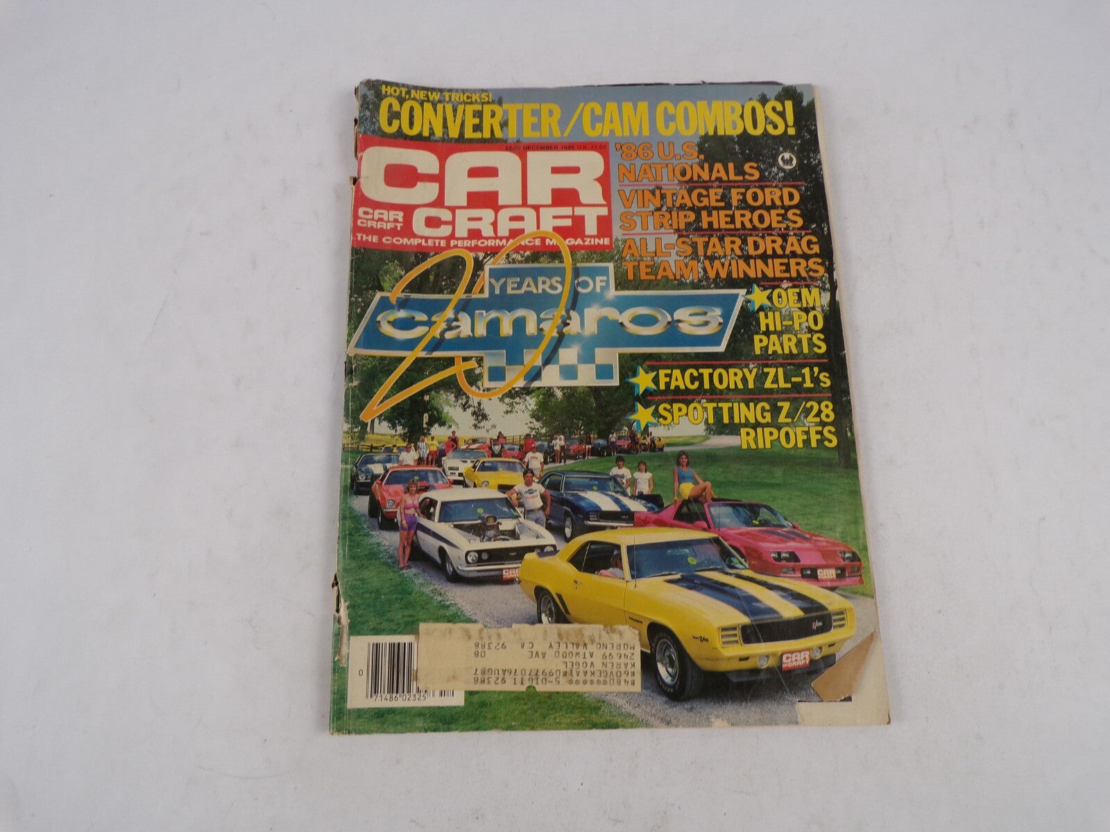 December 1986 Car Craft Oem Hi Po Parts Factory ZL -1'S Converter Cam Combos