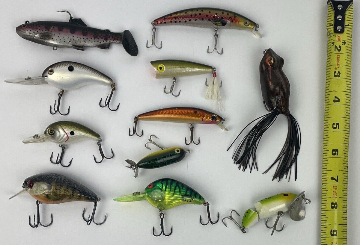 Heddon River Runt Spook Floater Deep Dive Tiny Torpedo Gold Lip lot 11  lures