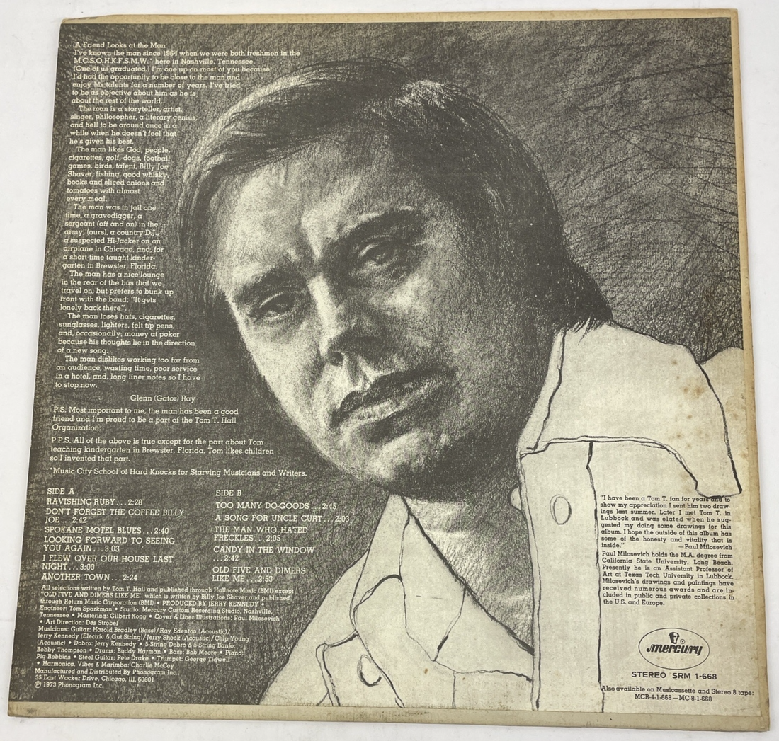 Tom T Hall Rhymer and Other Five and Dimers LP Record Album Vinyl LP Record VGC
