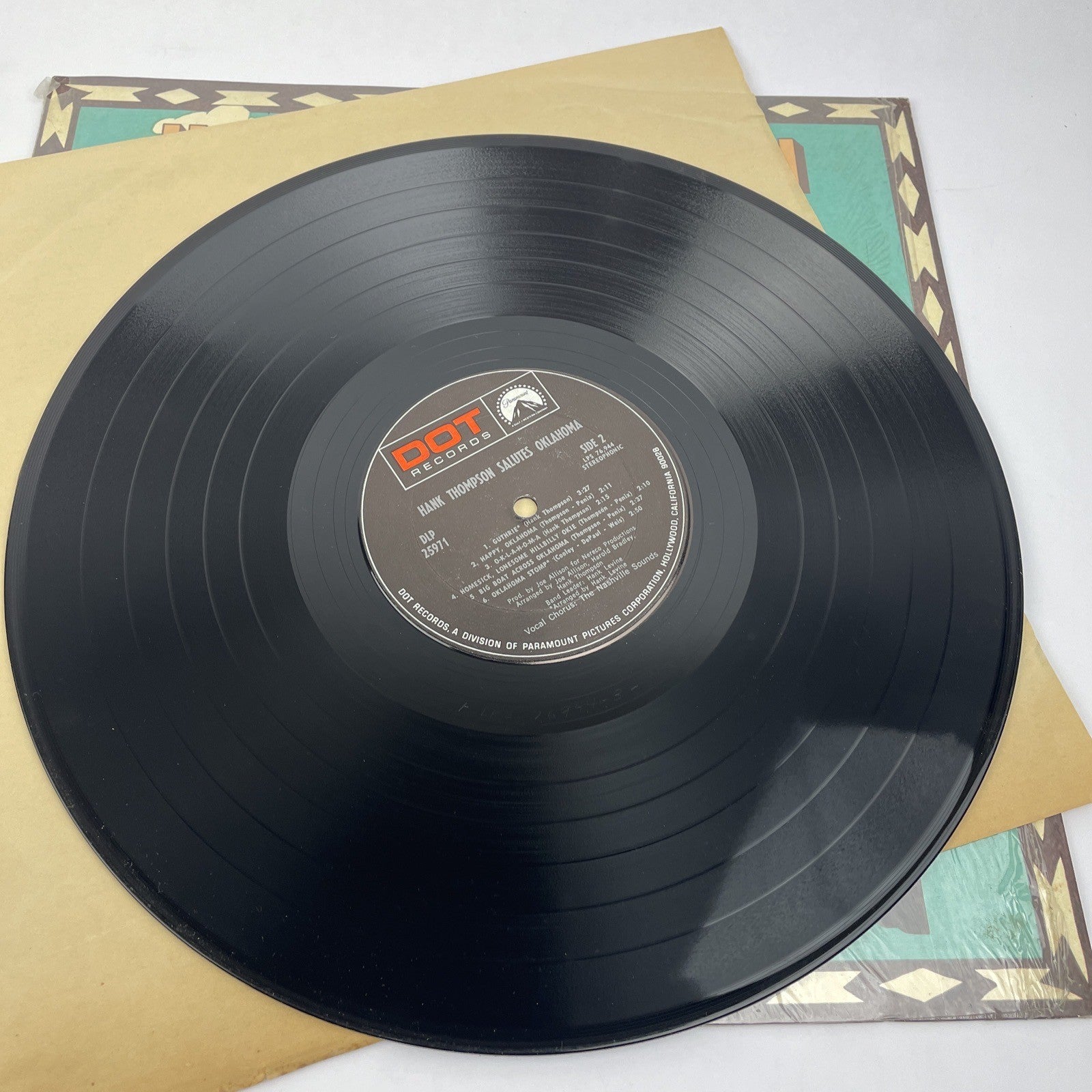HANK THOMPSON : Salutes Oklahoma DOT 12" LP 33 RPM DLP 25071 VGC