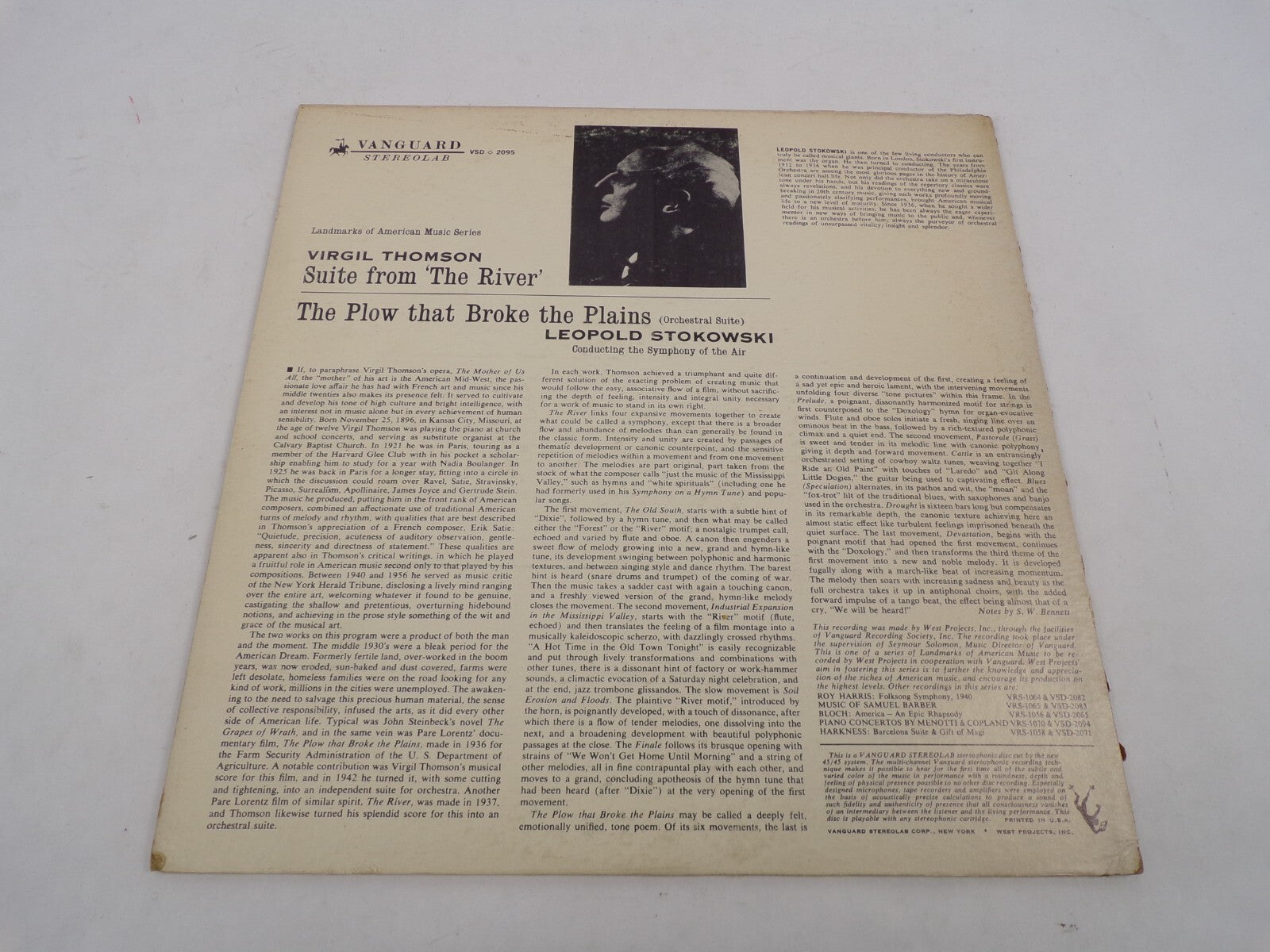 Virgil Thomson The Plow That Broke The Plains Suite From "The River" Leoplod Sto