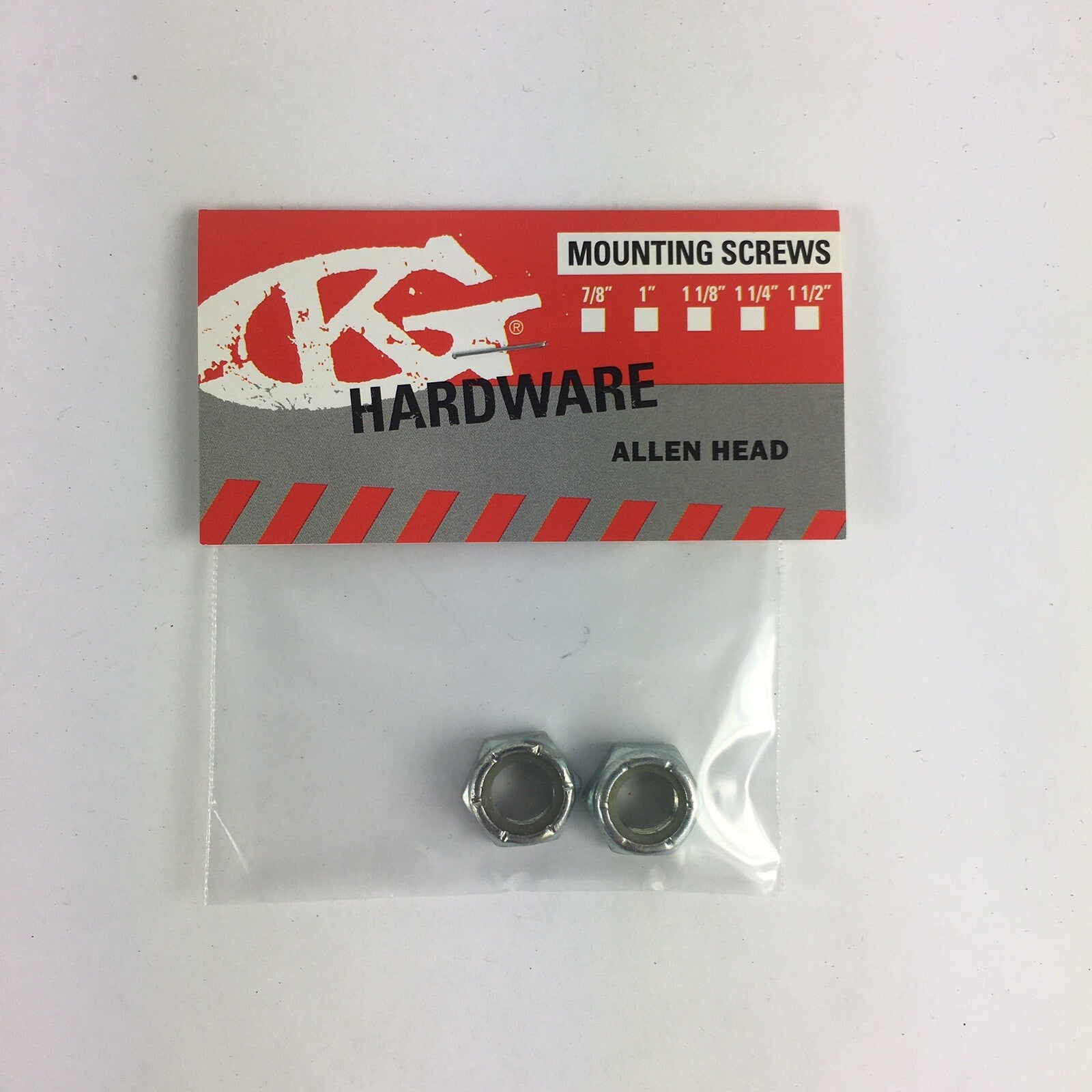 Grind King skateboard truck replacement kingpin lock nuts made from high-strength steel with nylon locking inserts.