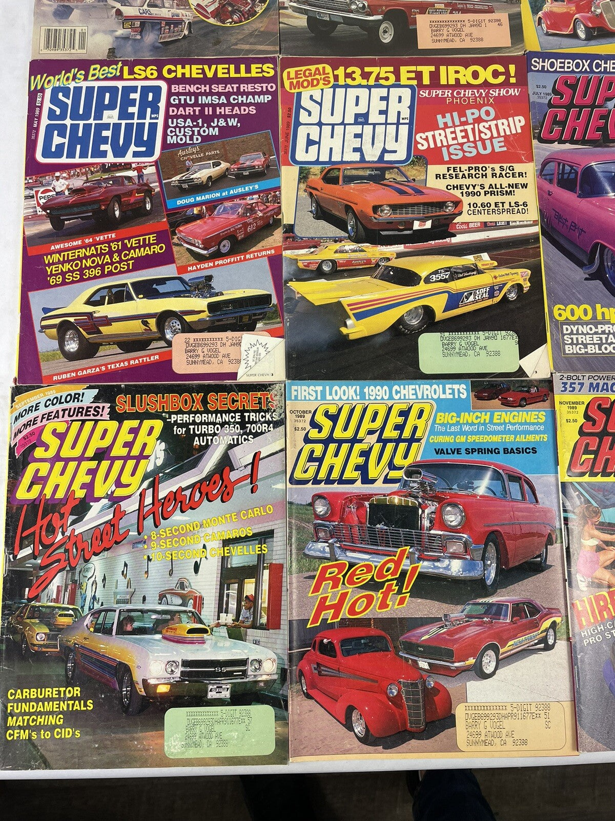 Lot of 12: SUPER CHEVY MAGAZINES Complete Full Set 12 issues Jan to Dec 1989