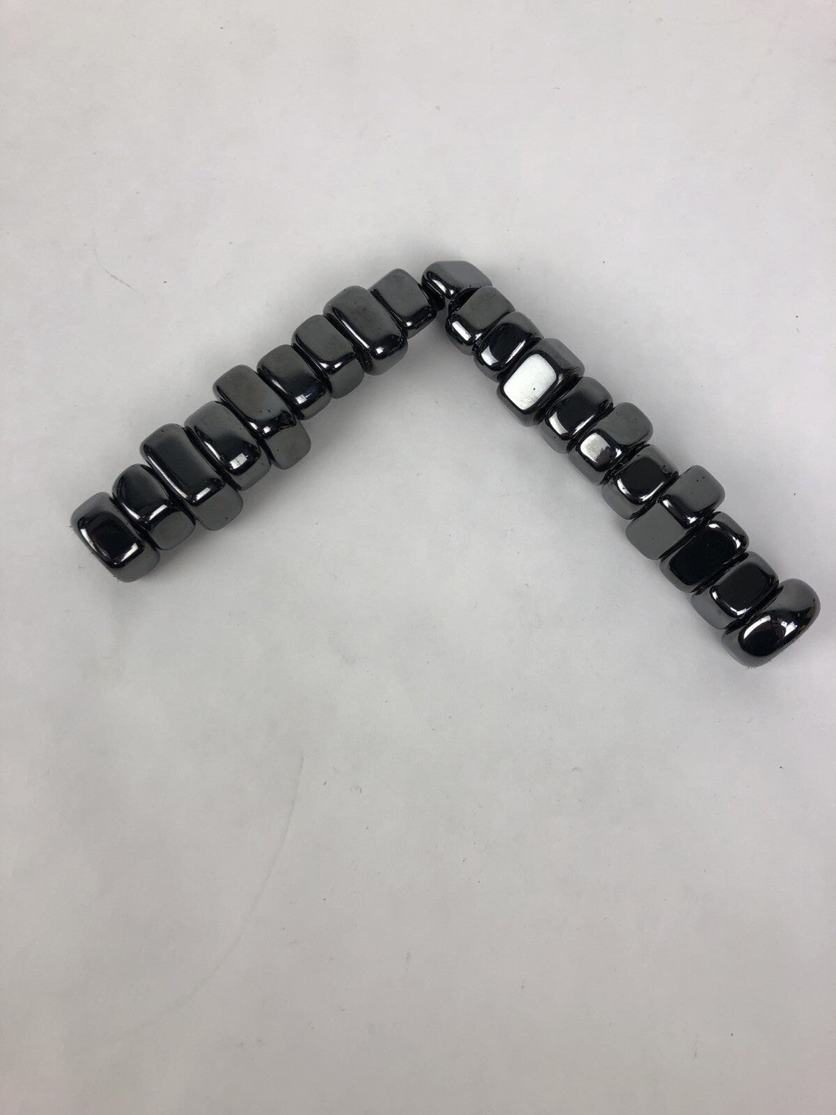 20 x  Irregular Smooth Black Beads Magnetic Hematite Gemstone Spacer Strand 1”
