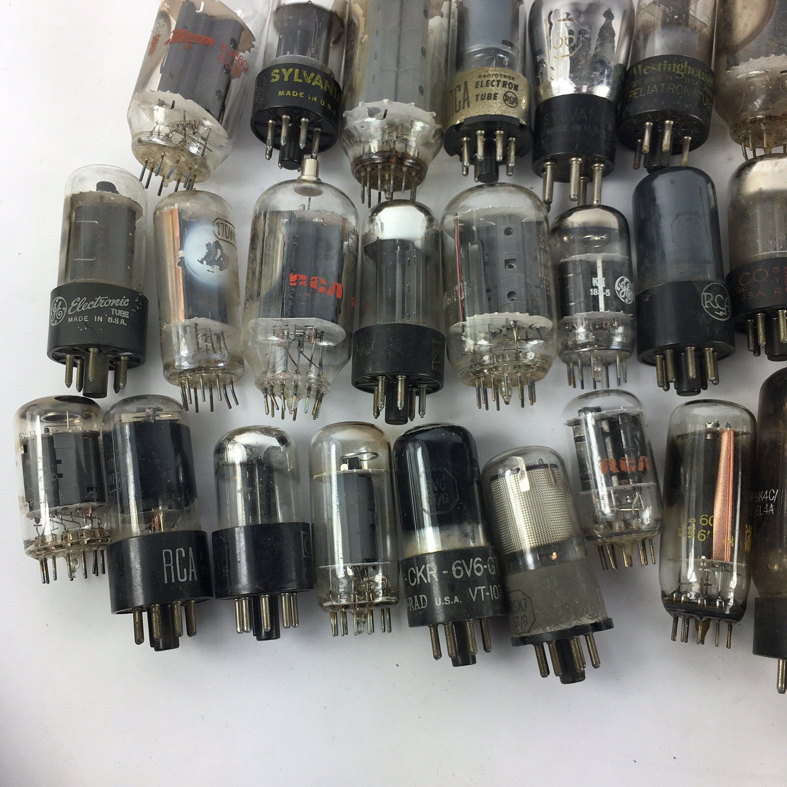 Lot of 50 Various Brands Vintage Vacuum Tubes -UNTESTED - Sylvania, RCA GE  #5