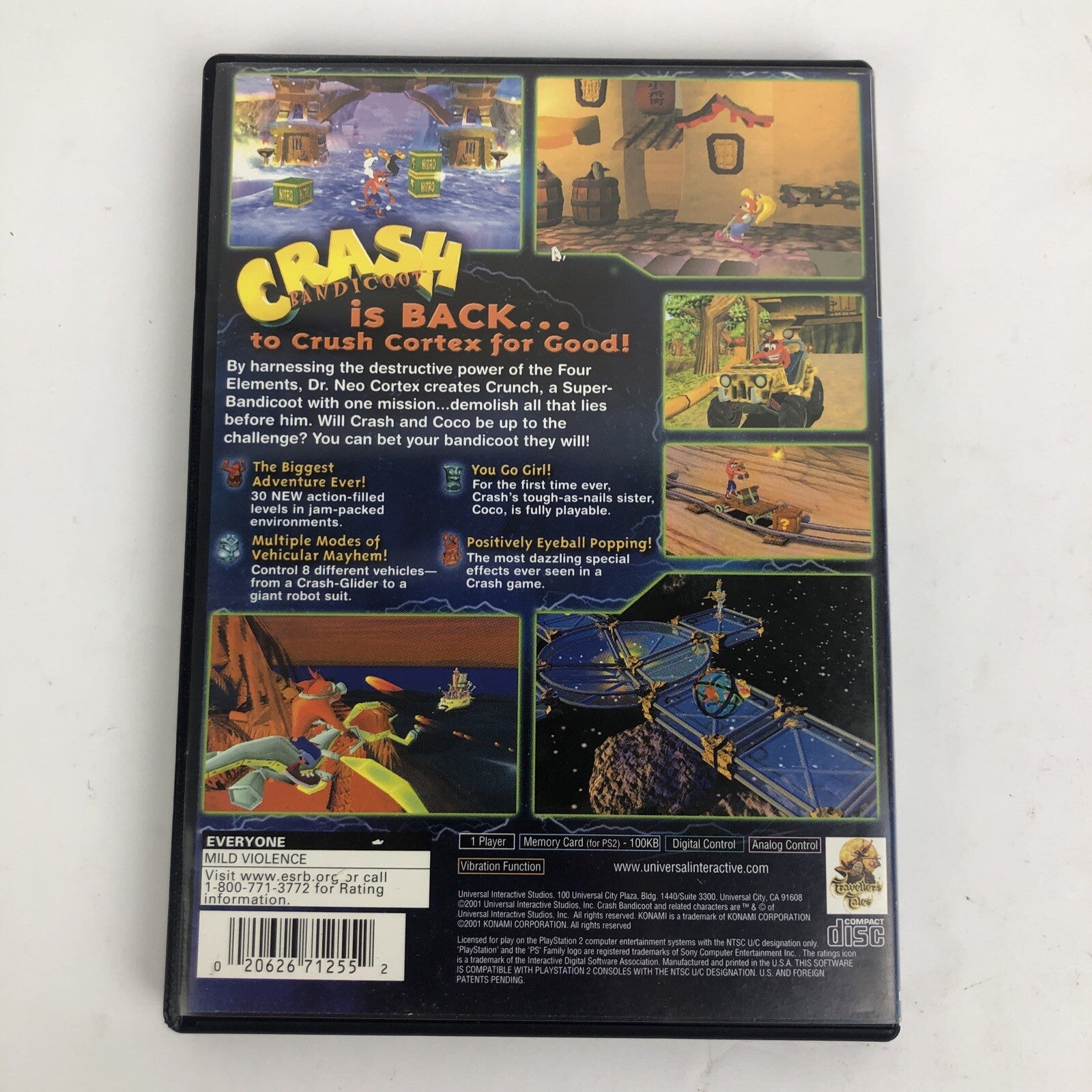 Crash Bandicoot : The Wrath of Cortex PS2 PlayStation Konami Universal - LOOK