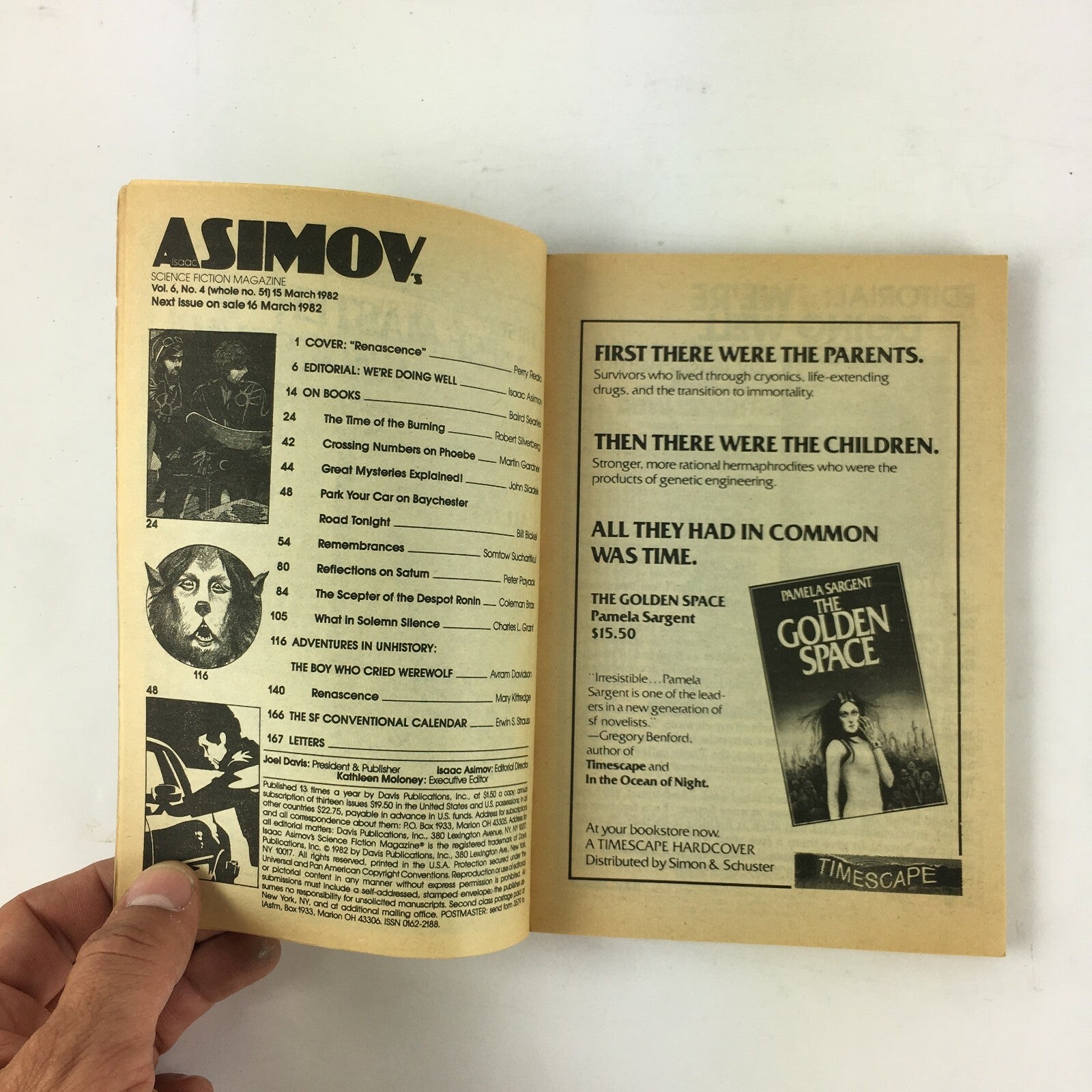 March 1982 Isaac Asimov's Science Fiction Magazine Renascence Mary Kittredge