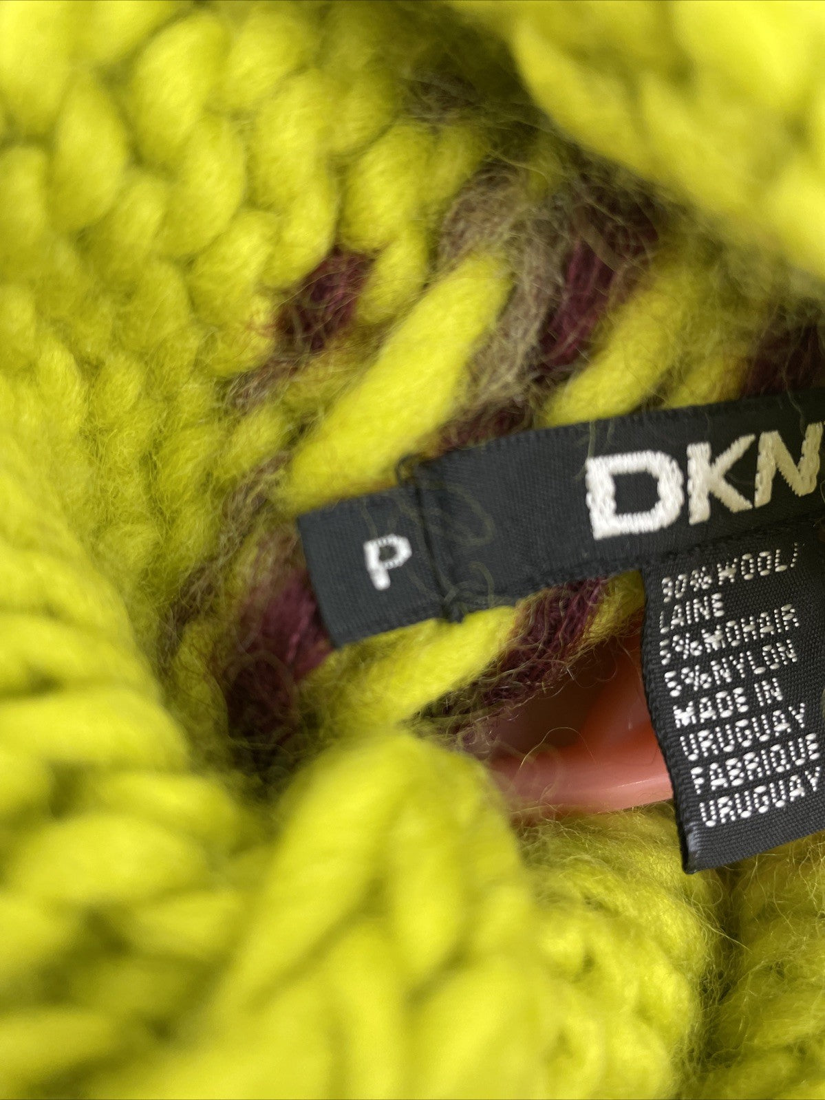 Vintage DKNY Wool Blend Chunky Hand Knit Turtleneck Isle Twin Set Sweater