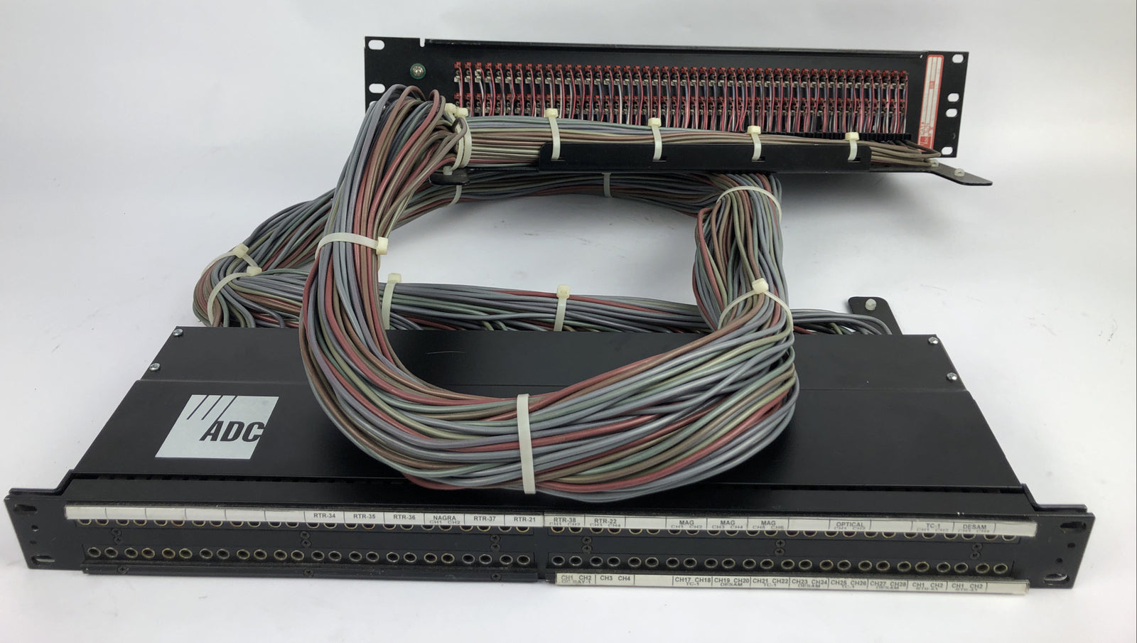ADC 96 Bantam TT patchbay connected  to ADC UP-96NMKII  PPC RACKMOUNT PATCHBAY 2