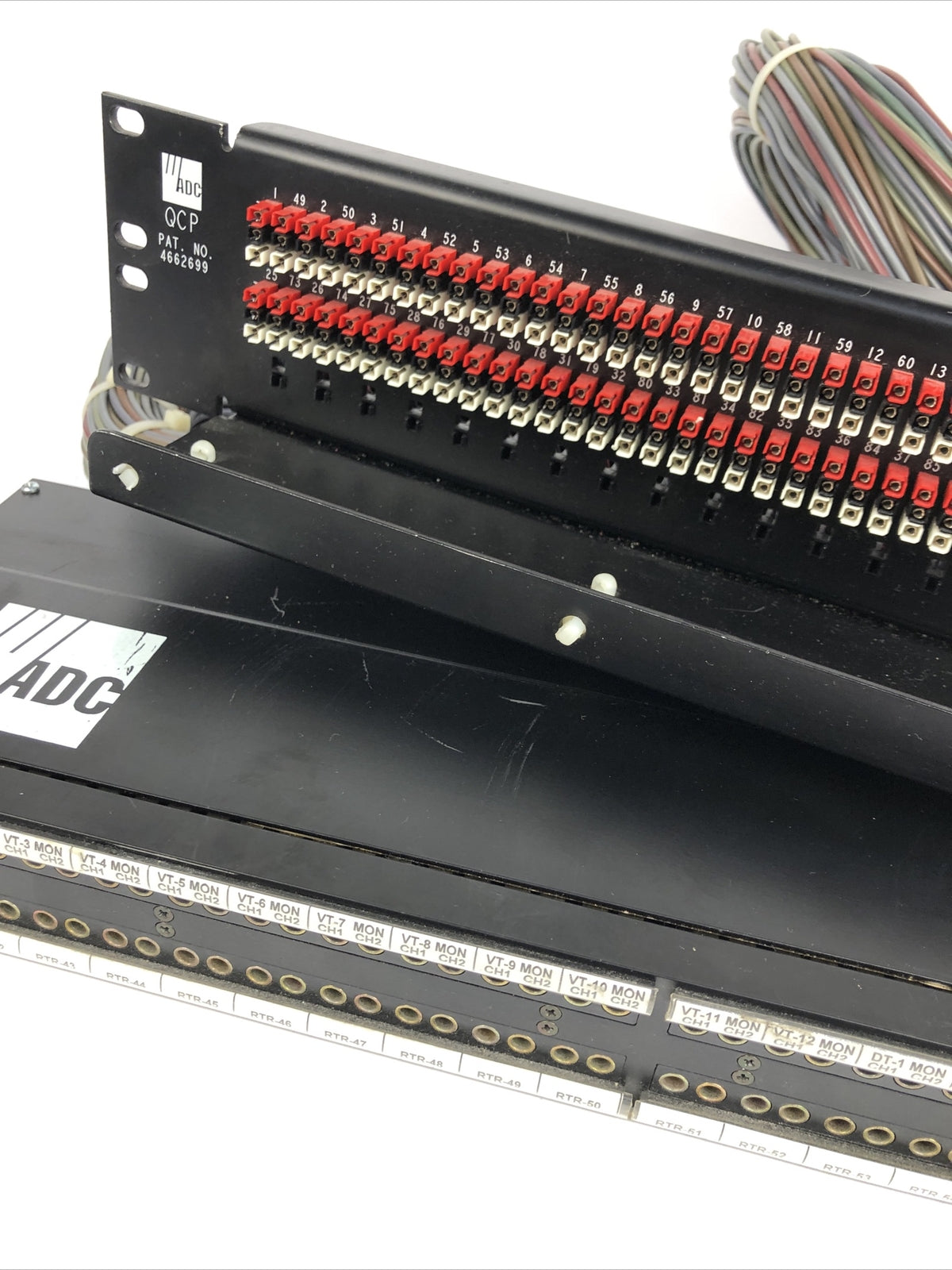 ADC 96 Bantam TT patchbay connected  to ADC UP-96NMKII  PPC RACKMOUNT PATCHBAY 1